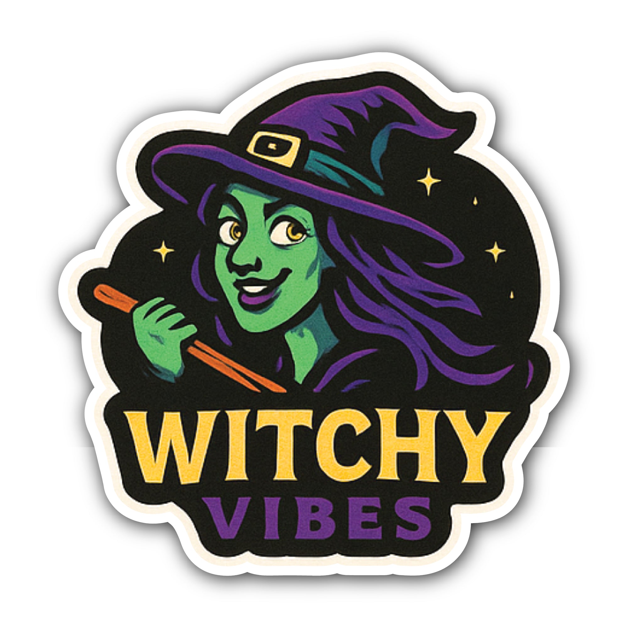 Witchy Vibes Sticker, Waterproof Vinyl Decal Sticker Indoor Or Outdoor 2 (Pieces) 3" and 5"