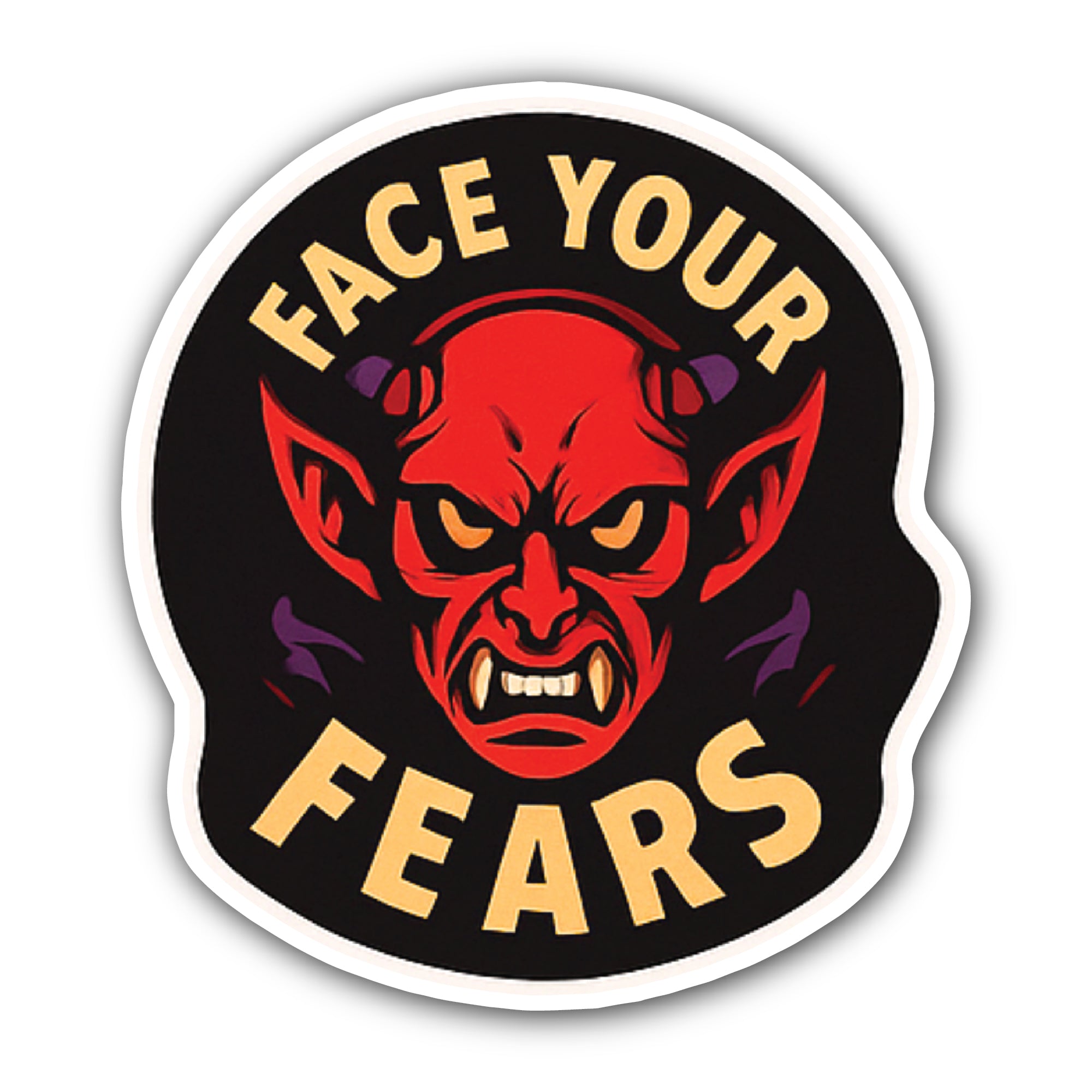 Angry Devil Sticker, Waterproof Vinyl Decal Sticker Indoor Or Outdoor 2 (Pieces) 3" and 5"
