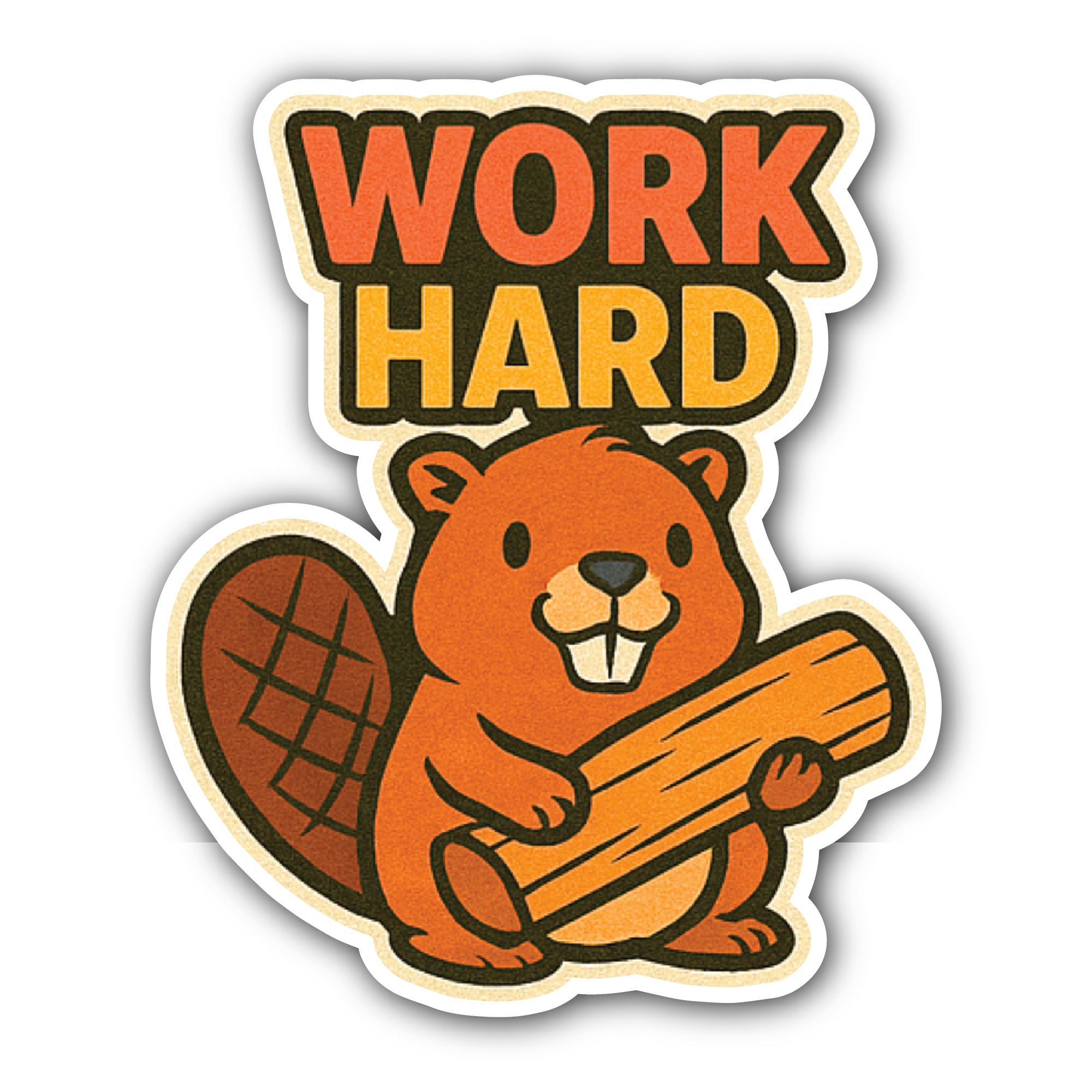 Work Hard Sticker, Waterproof Vinyl Decal Sticker Indoor Or Outdoor 2 (Pieces) 3" and 5"
