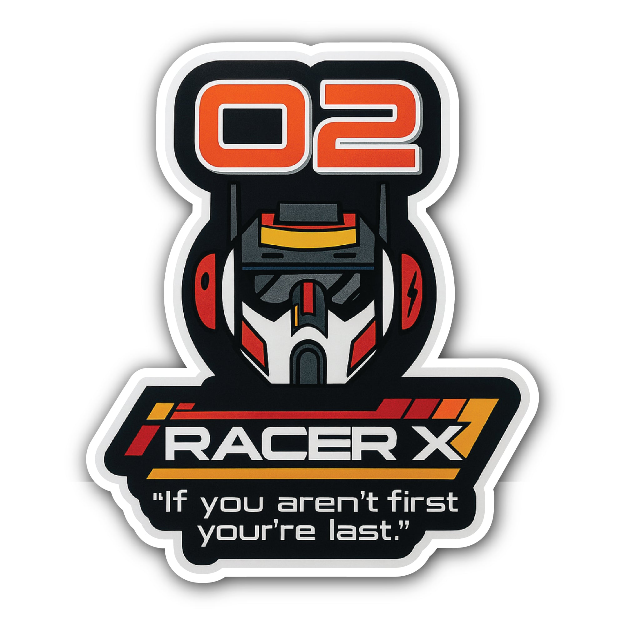Racer X 02 Quote Sticker, Waterproof Vinyl Decal Sticker Indoor Or Outdoor 2 (Pieces) 3" and 5"