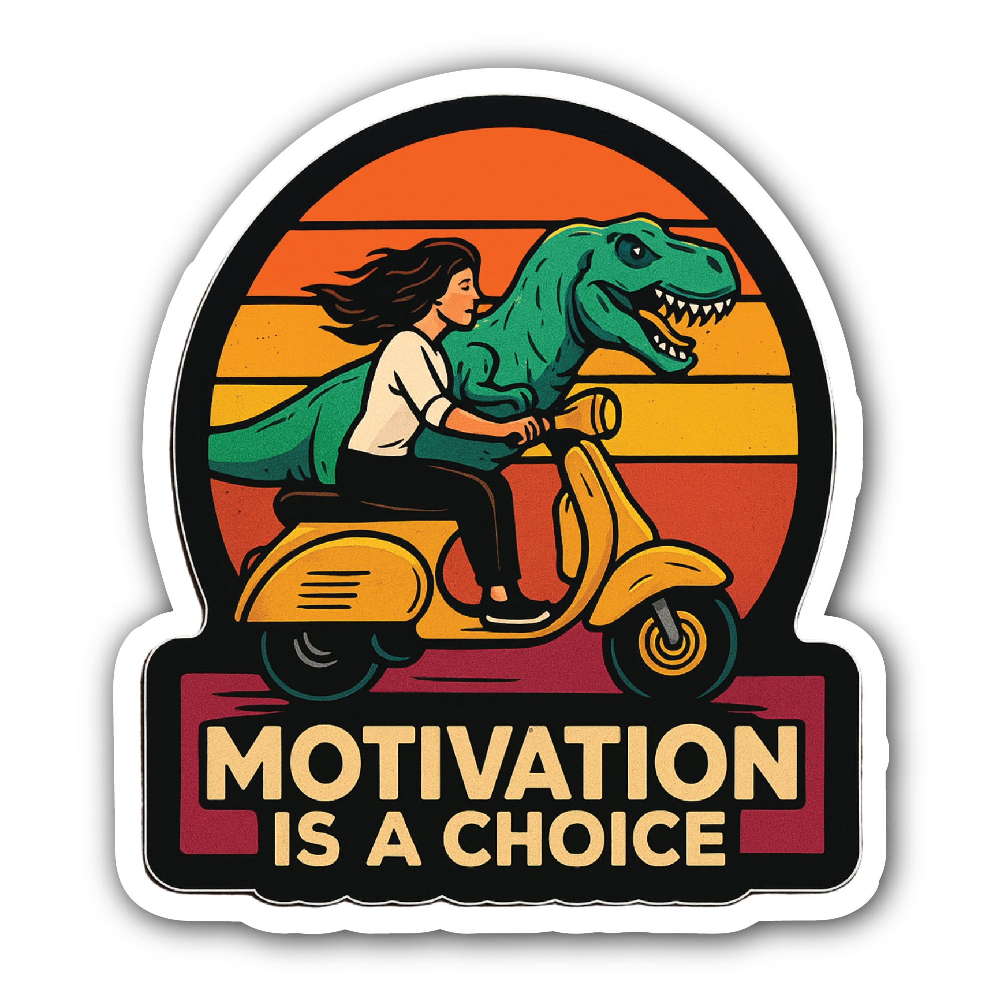 Motivation is a Choice Sticker, Waterproof Vinyl Decal Sticker Indoor Or Outdoor 2 (Pieces) 3" and 5"