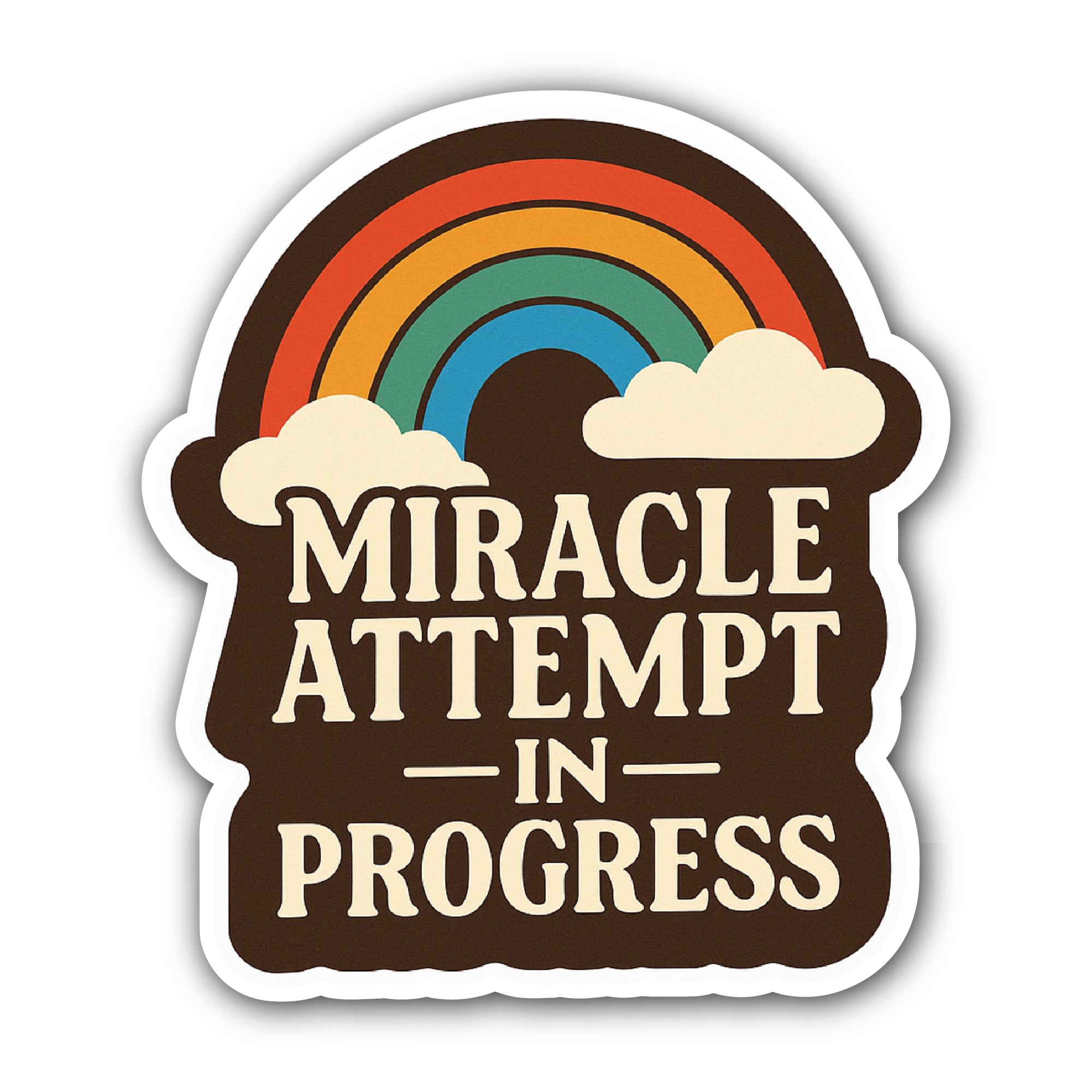 Miracle in Progress Sticker, Waterproof Vinyl Decal Sticker Indoor Or Outdoor 2 (Pieces) 3" and 5"