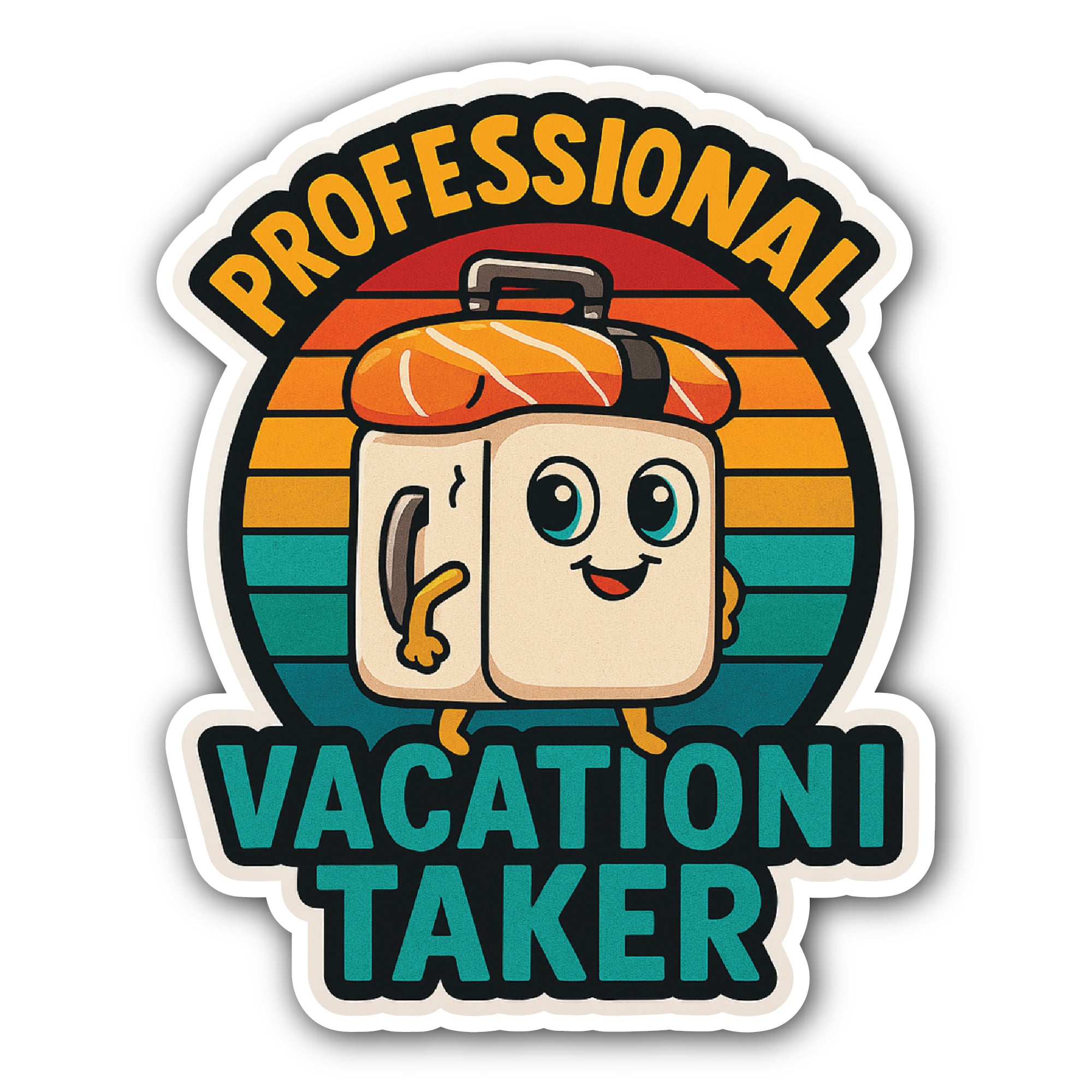 Professional Vacation Taker Sticker, Waterproof Vinyl Decal Sticker Indoor Or Outdoor 2 (Pieces) 3" and 5"
