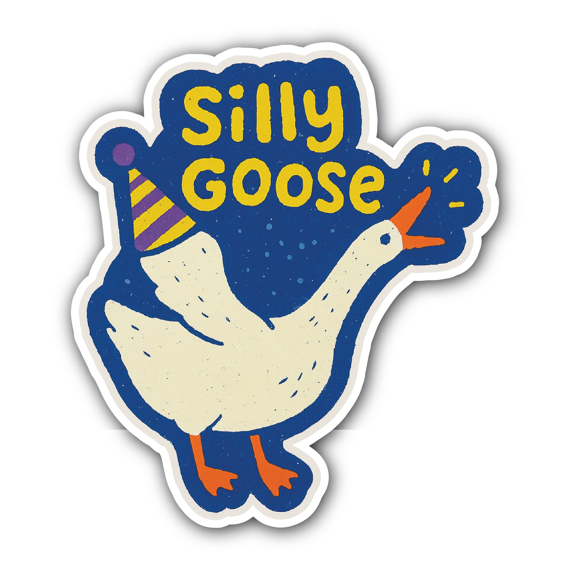 Silly Goose Sticker, Waterproof Vinyl Decal Sticker Indoor Or Outdoor 2 (Pieces) 3" and 5"