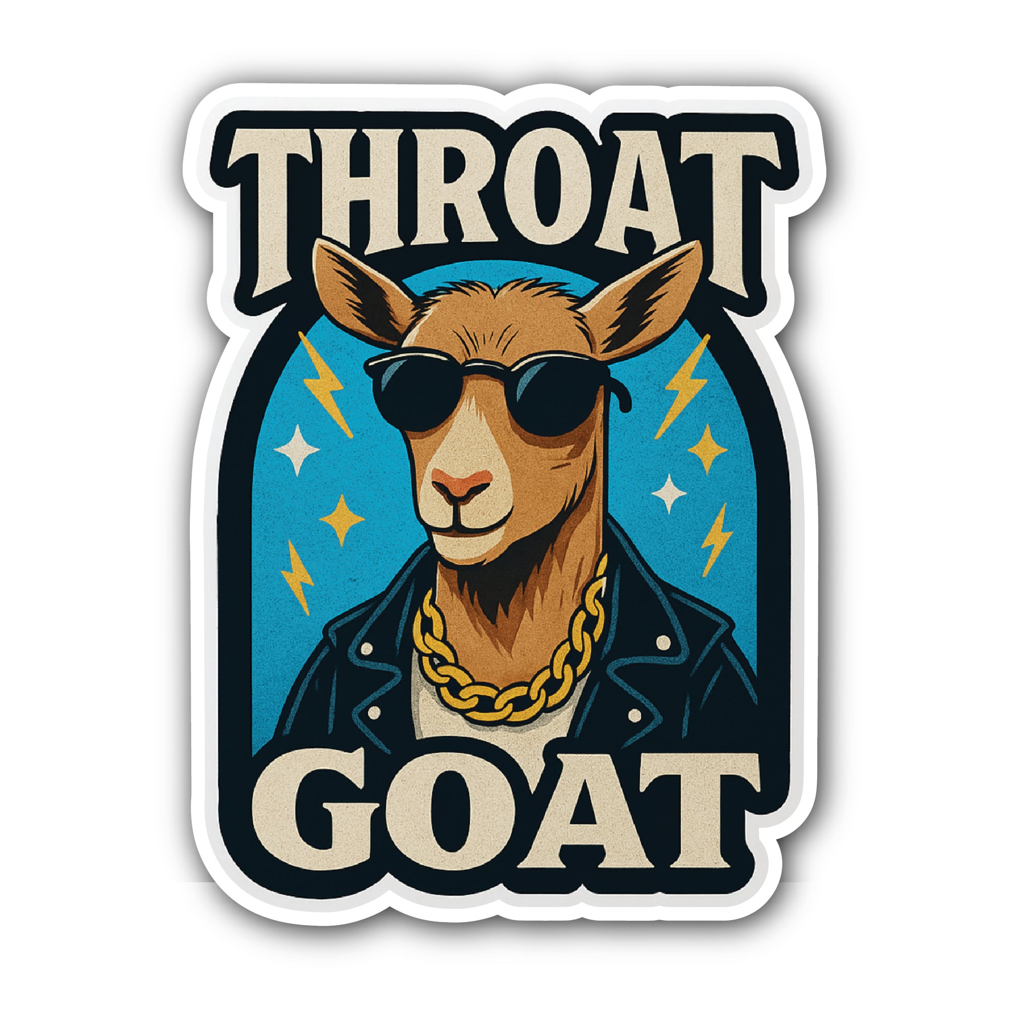 Throat Goat Sticker, Waterproof Vinyl Decal Sticker Indoor Or Outdoor 2 (Pieces) 3" and 5"