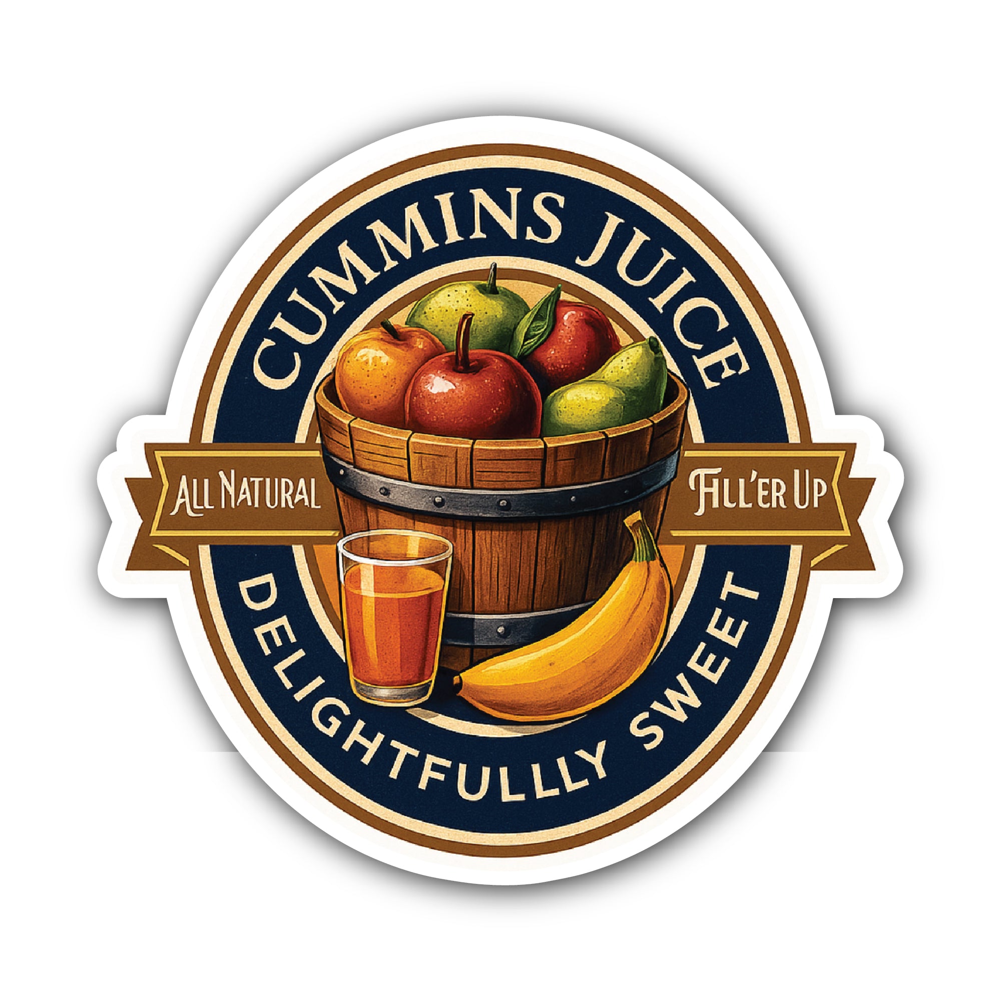 Cummins Juice Sticker, Waterproof Vinyl Decal Sticker Indoor Or Outdoor 2 (Pieces) 3" and 5"