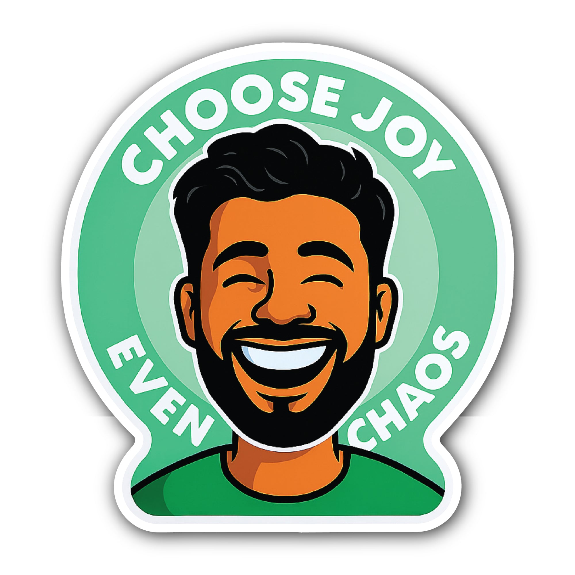 Smile Face Man Sticker, Waterproof Vinyl Decal Sticker Indoor Or Outdoor 2 (Pieces) 3" and 5"
