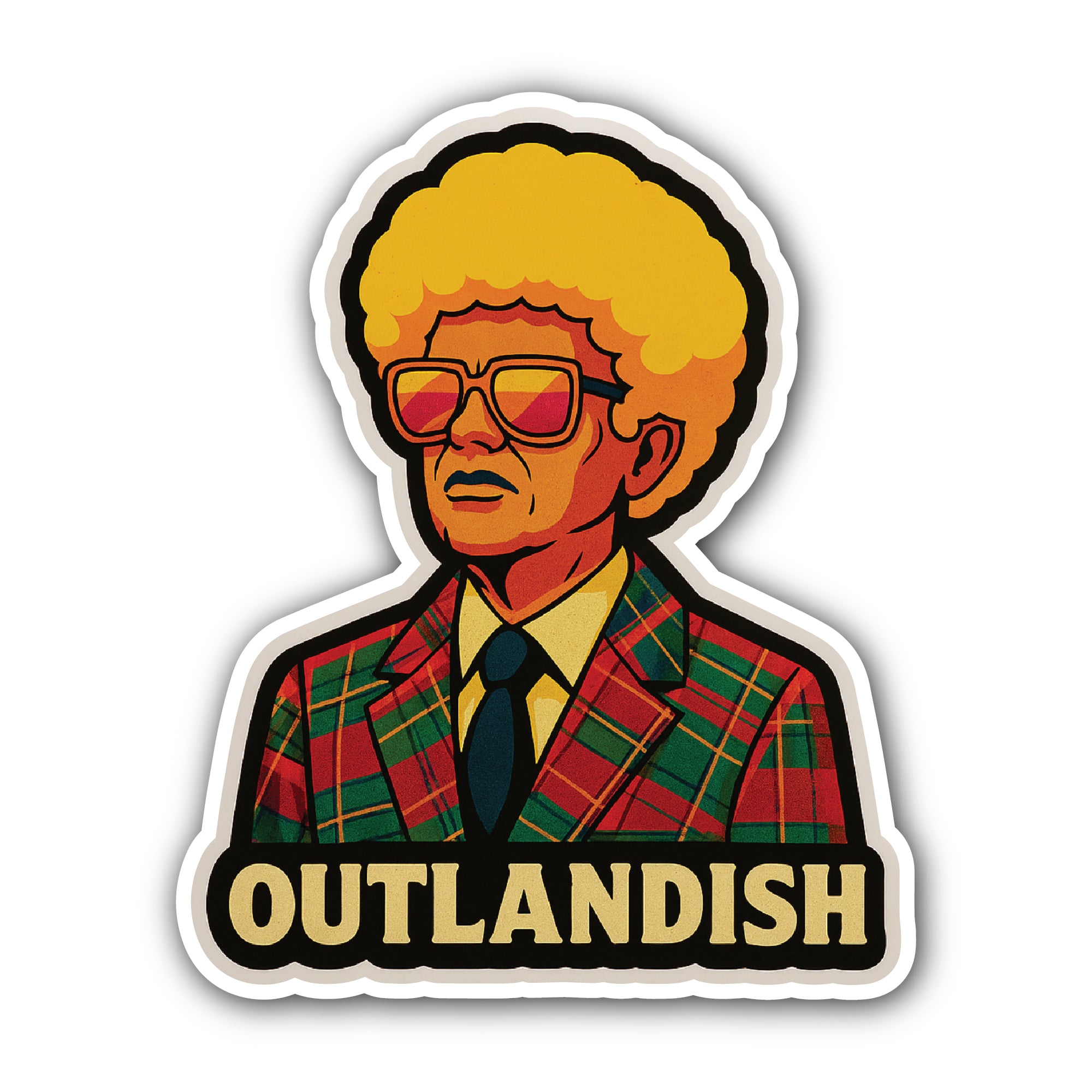 Outlandish Sticker, Waterproof Vinyl Decal Sticker Indoor Or Outdoor 2 (Pieces) 3" and 5"