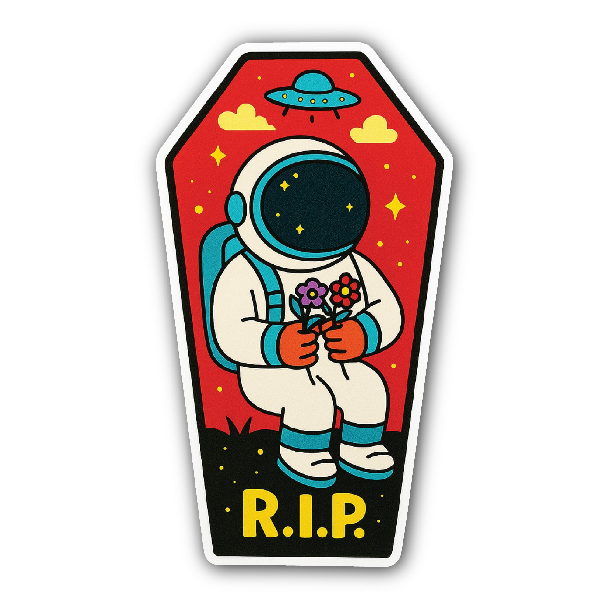 R.I.P. Sticker, Waterproof Vinyl Decal Sticker Indoor Or Outdoor 2 (Pieces) 3" and 5"