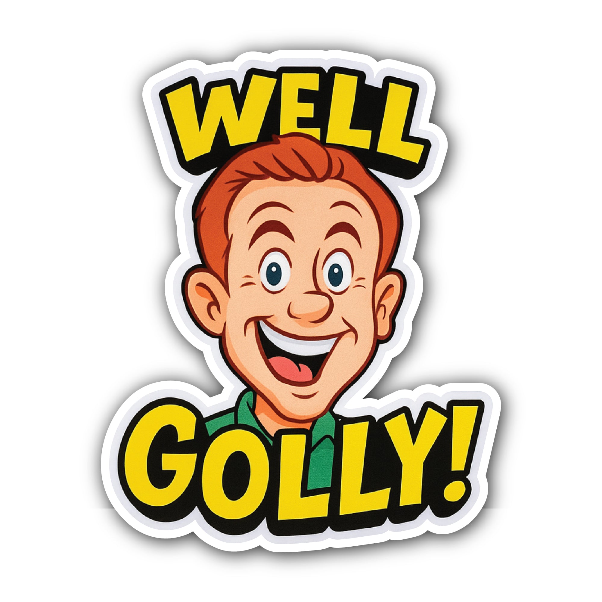 Well Golly Sticker, Waterproof Vinyl Decal Sticker Indoor Or Outdoor 2 (Pieces) 3" and 5"