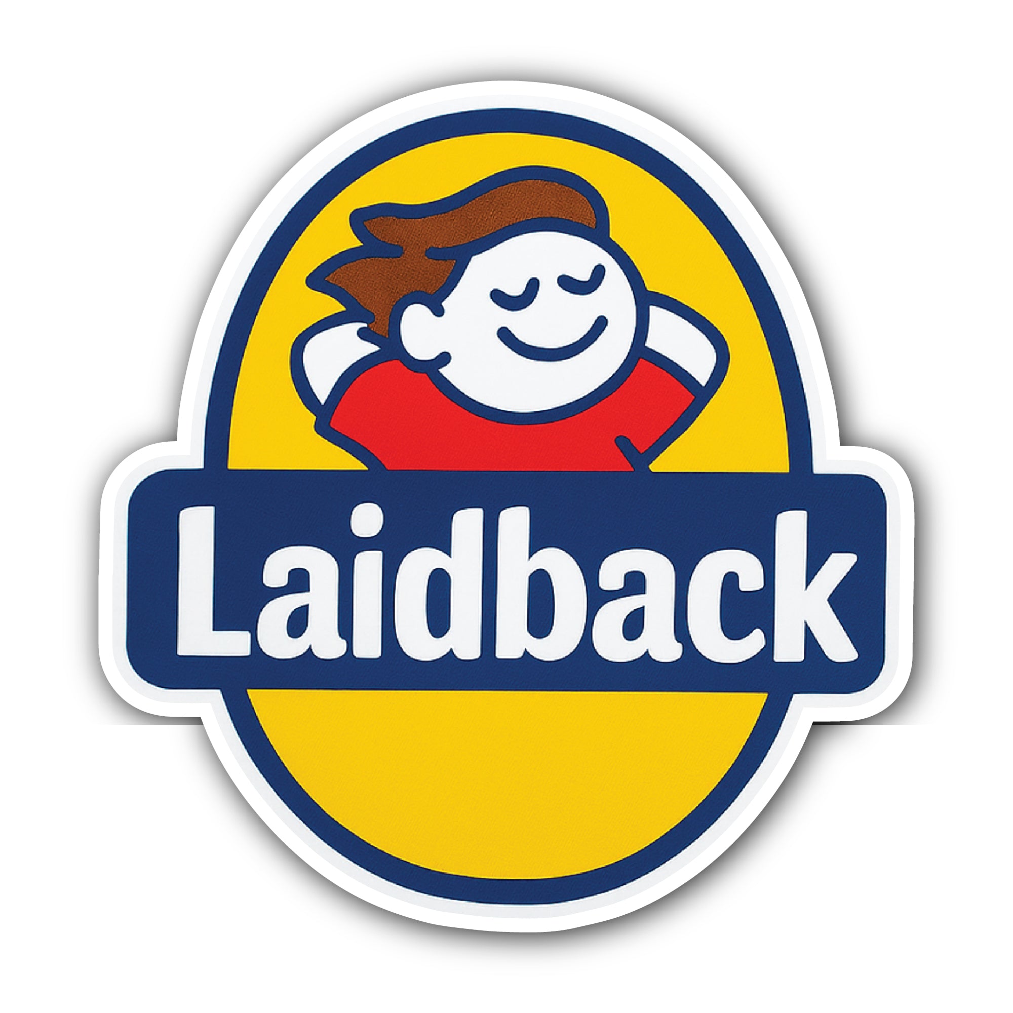 Laidback Sticker, Waterproof Vinyl Decal Sticker Indoor Or Outdoor 2 (Pieces) 3" and 5"