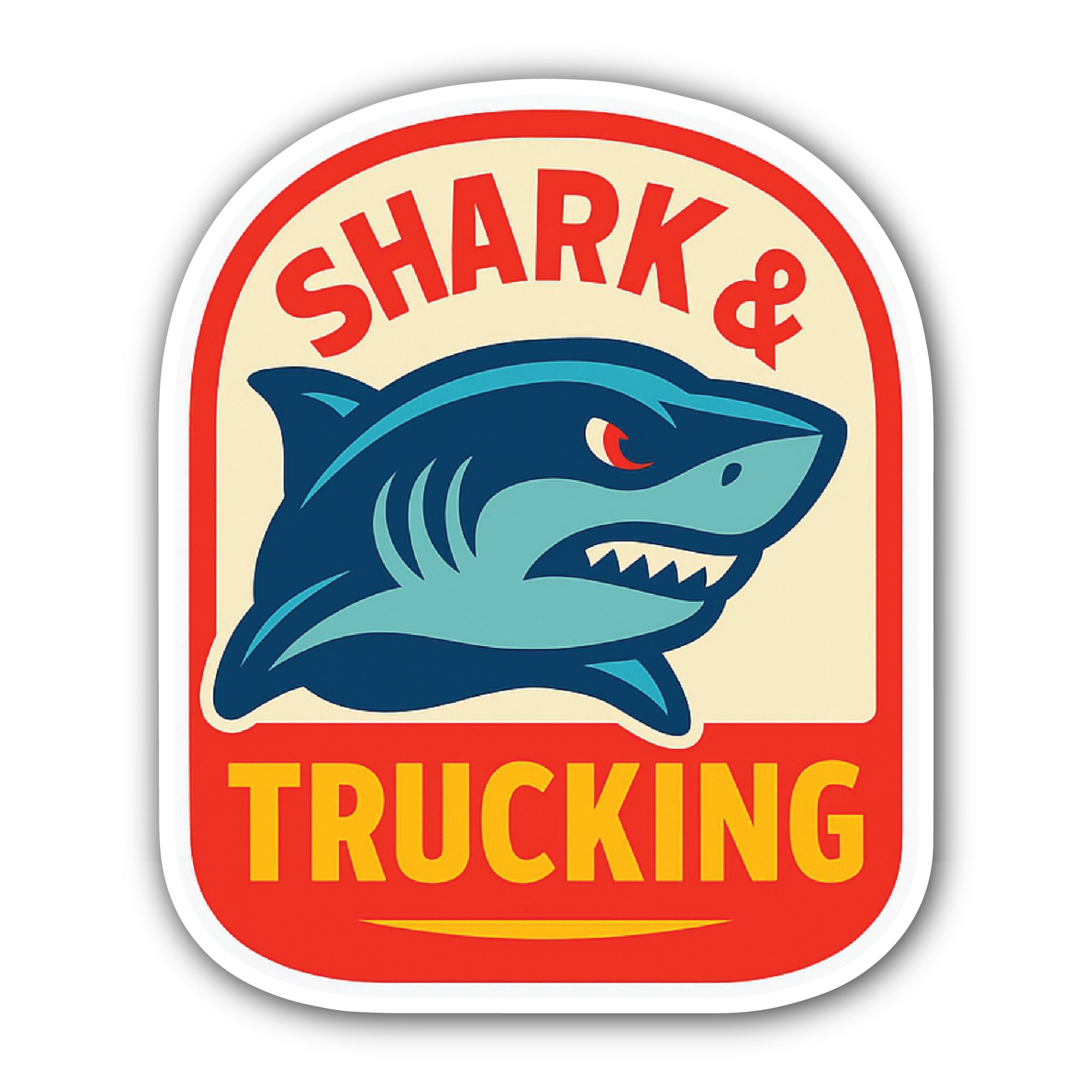 Shark & Trucking Sticker, Waterproof Vinyl Decal Sticker Indoor Or Outdoor 2 (Pieces) 3" and 5"