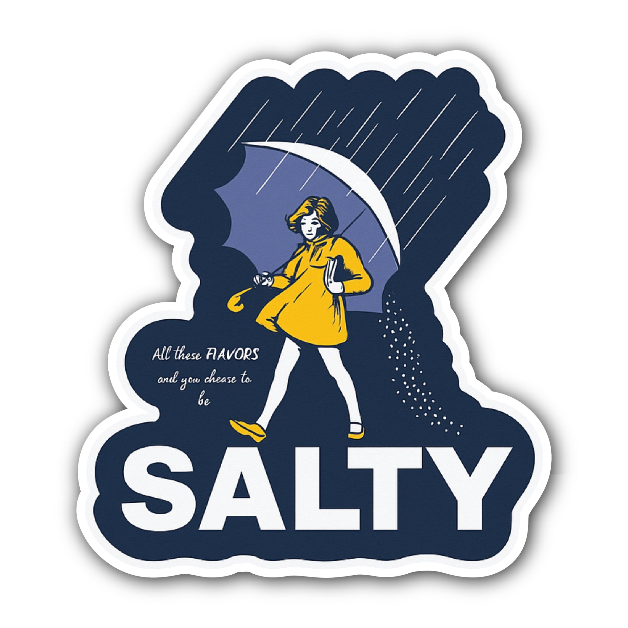 Salty Sticker, Waterproof Vinyl Decal Sticker Indoor Or Outdoor 2 (Pieces) 3" and 5"