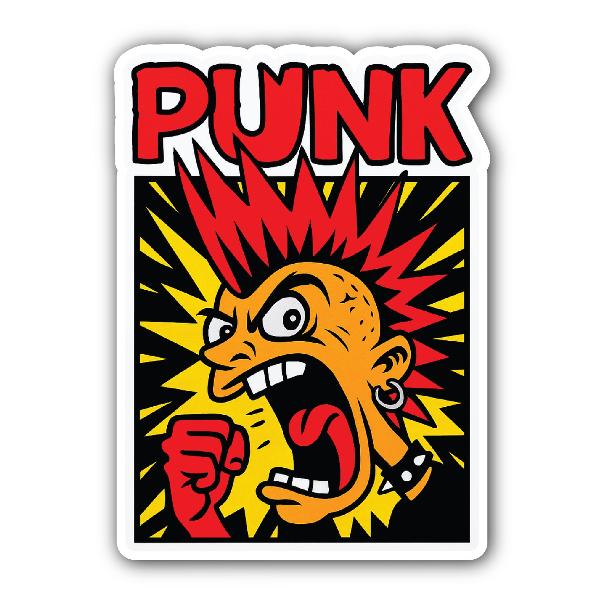 Punk Sticker, Waterproof Vinyl Decal Sticker Indoor Or Outdoor 2 (Pieces) 3" and 5"