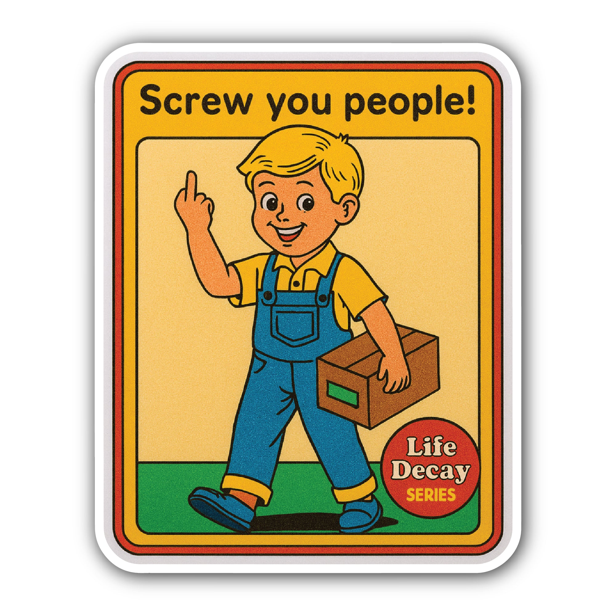 Screw You People Sticker, Waterproof Vinyl Decal Sticker Indoor Or Outdoor 2 (Pieces) 3" and 5"