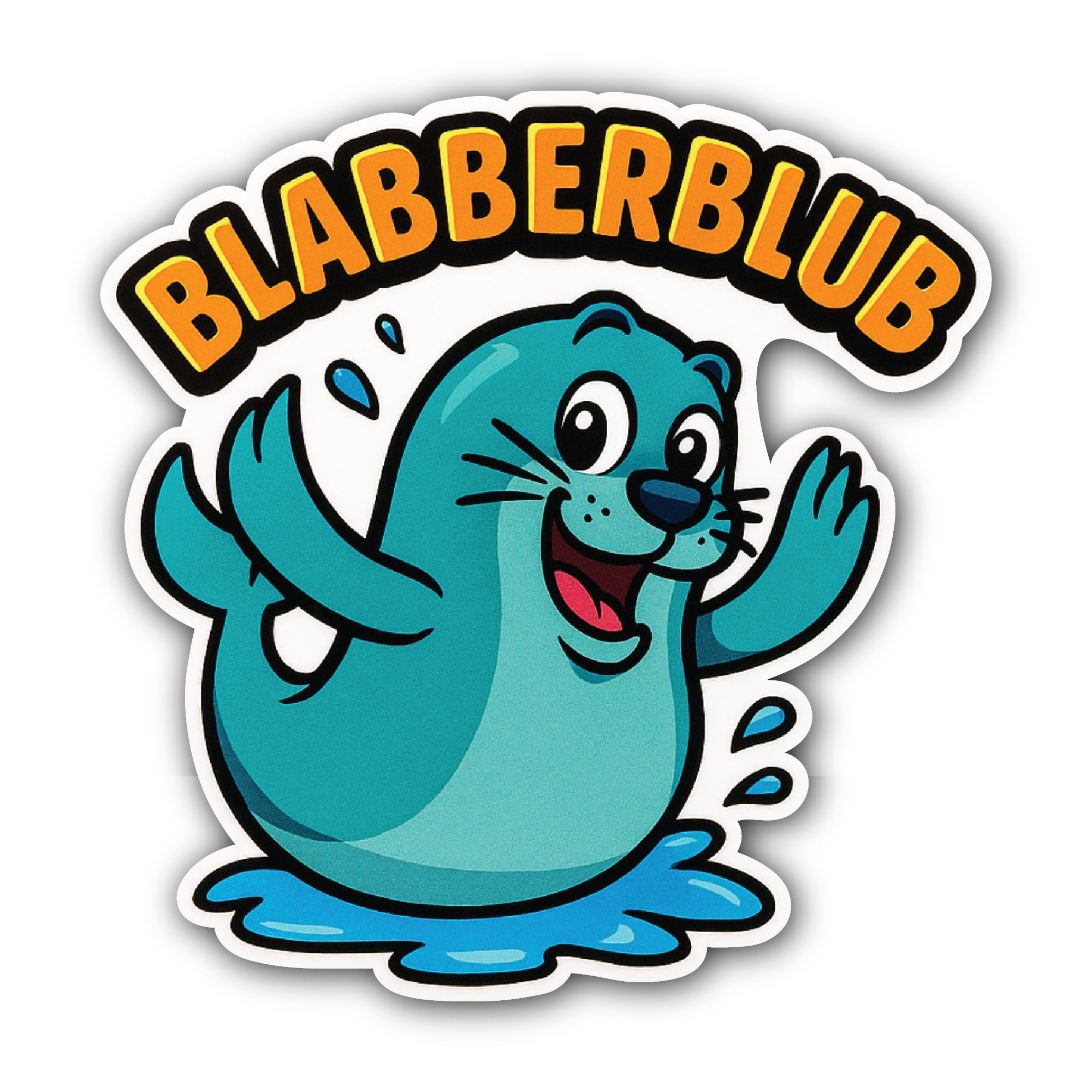 BLABBERBLUB Sticker, Waterproof Vinyl Decal Sticker Indoor Or Outdoor 2 (Pieces) 3" and 5"