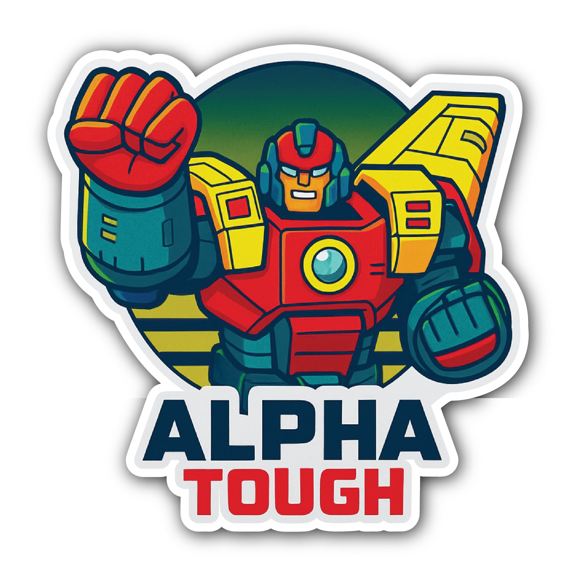 Alpha Tough Sticker, Waterproof Vinyl Decal Sticker Indoor Or Outdoor 2 (Pieces) 3" and 5"