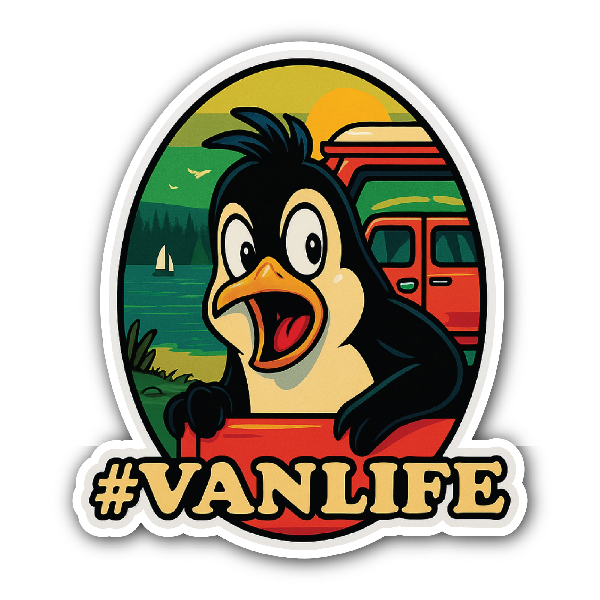 Vanlife Sticker, Waterproof Vinyl Decal Sticker Indoor Or Outdoor 2 (Pieces) 3" and 5"