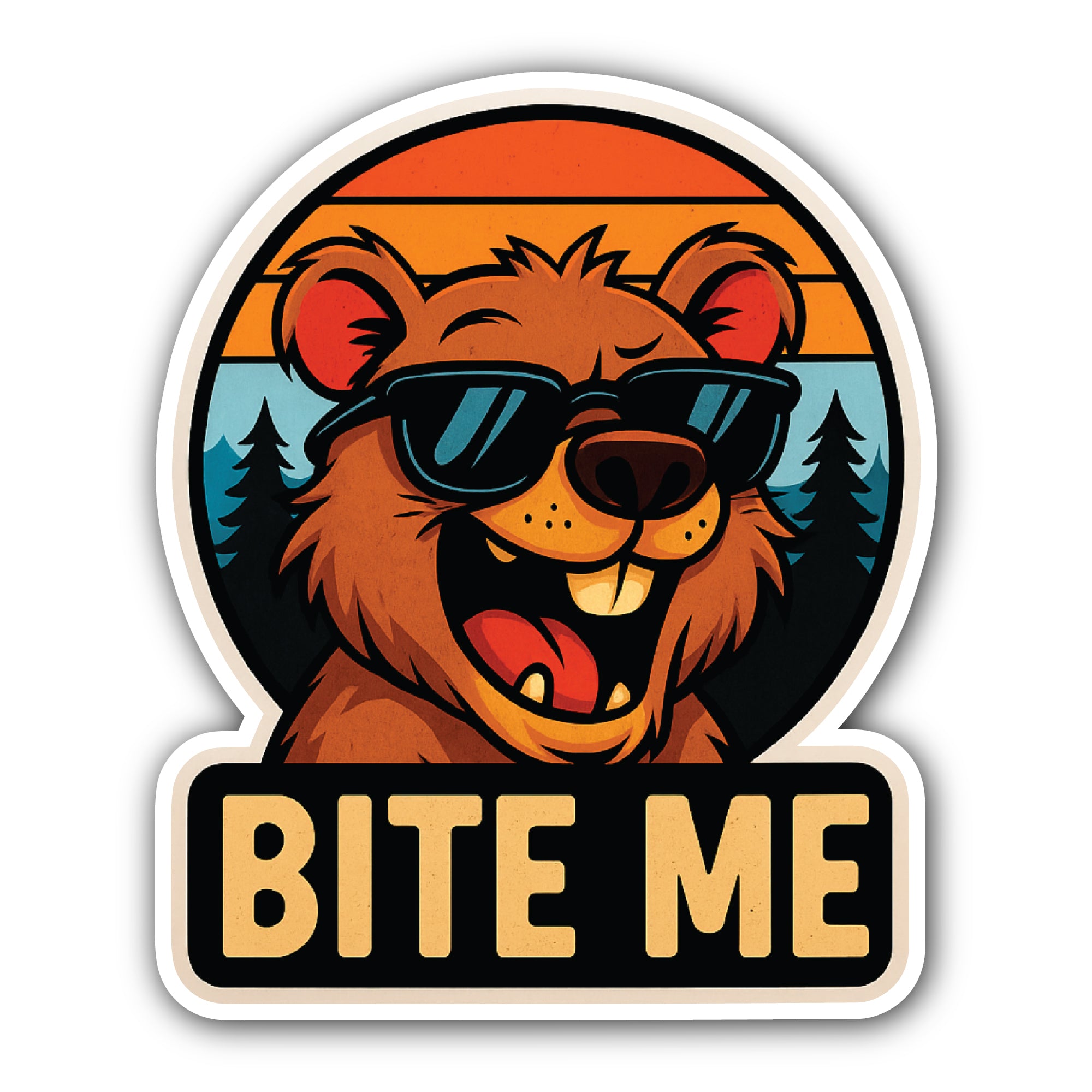 BITE ME Sticker, Waterproof Vinyl Decal Sticker Indoor Or Outdoor 2 (Pieces) 3" and 5"