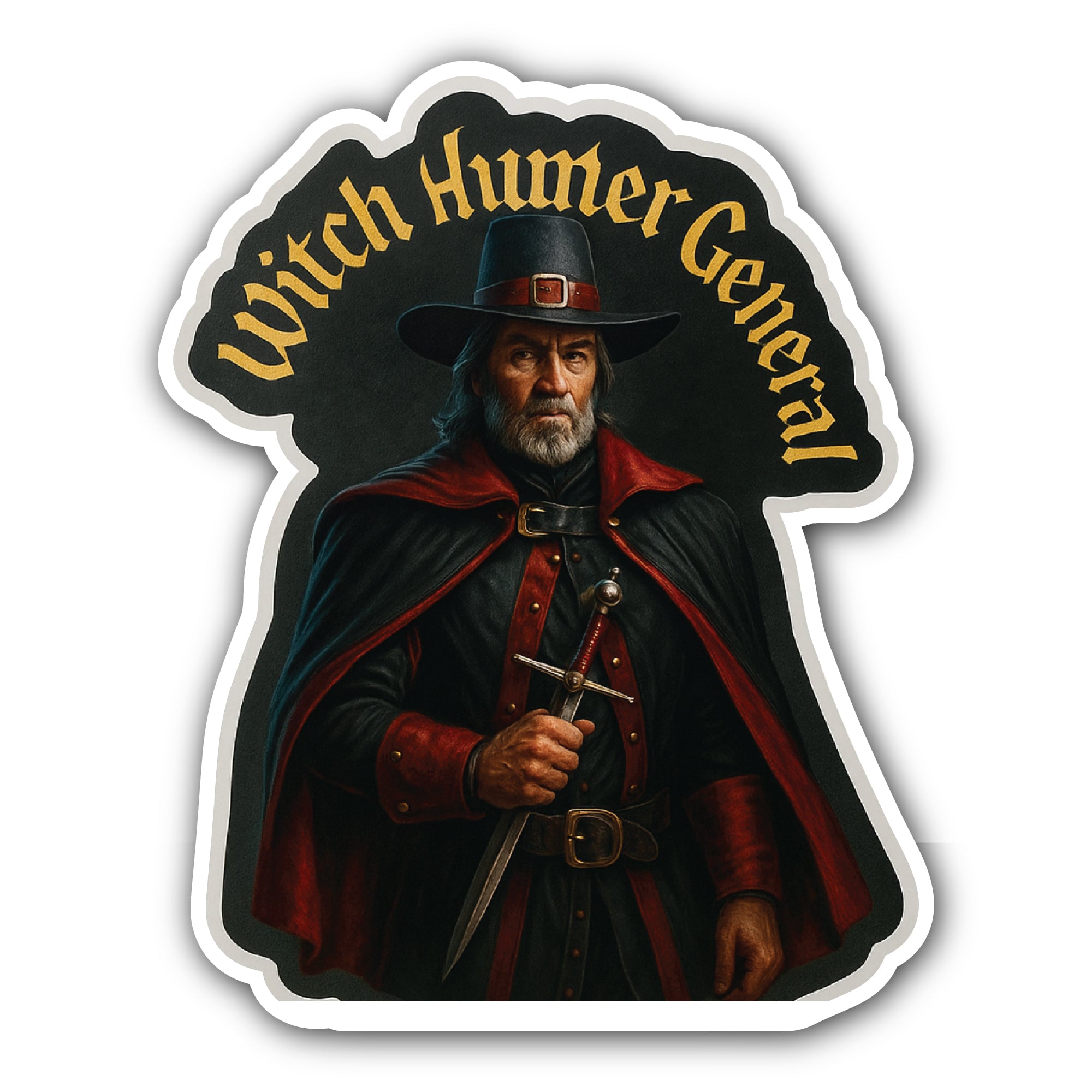General Witch Humer Sticker, Waterproof Vinyl Decal Sticker Indoor Or Outdoor 2 (Pieces) 3" and 5"