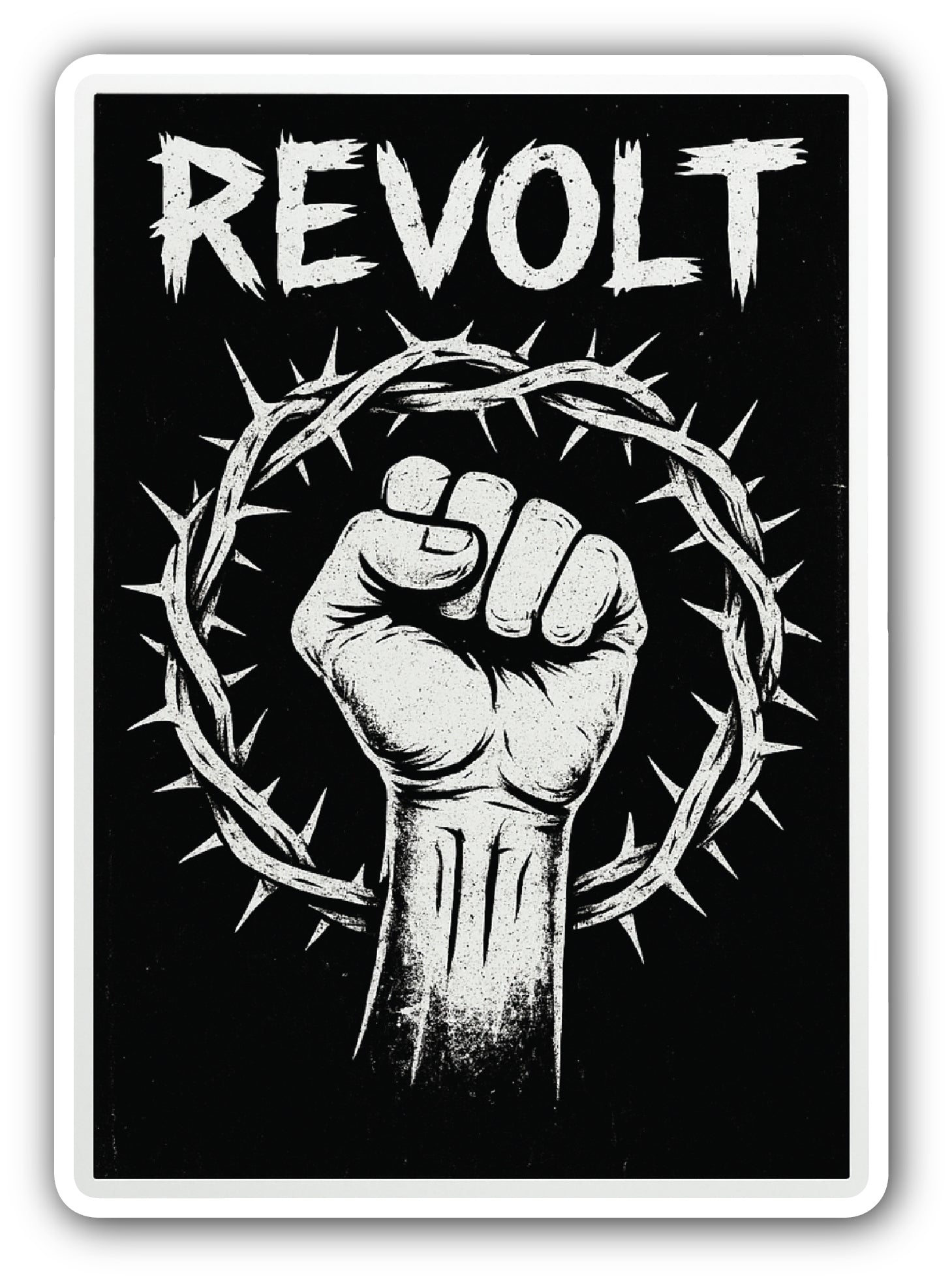 Revolt Sticker, Waterproof Vinyl Decal Sticker Indoor Or Outdoor 2 (Pieces) 3" and 5"