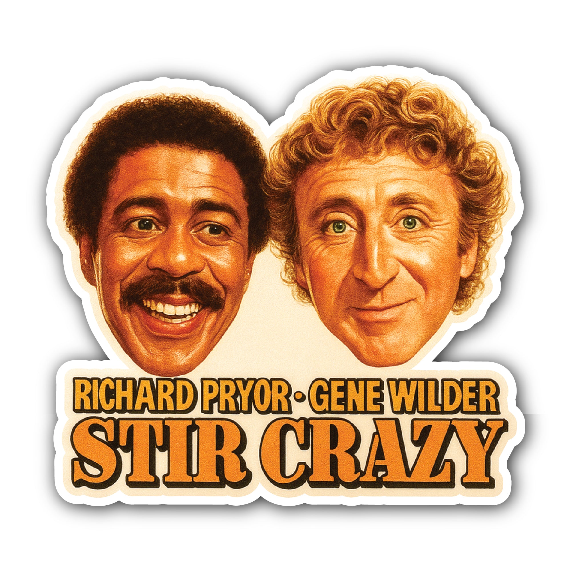 STIR Crazy Sticker, Waterproof Vinyl Decal Sticker Indoor Or Outdoor 2 (Pieces) 3" and 5"