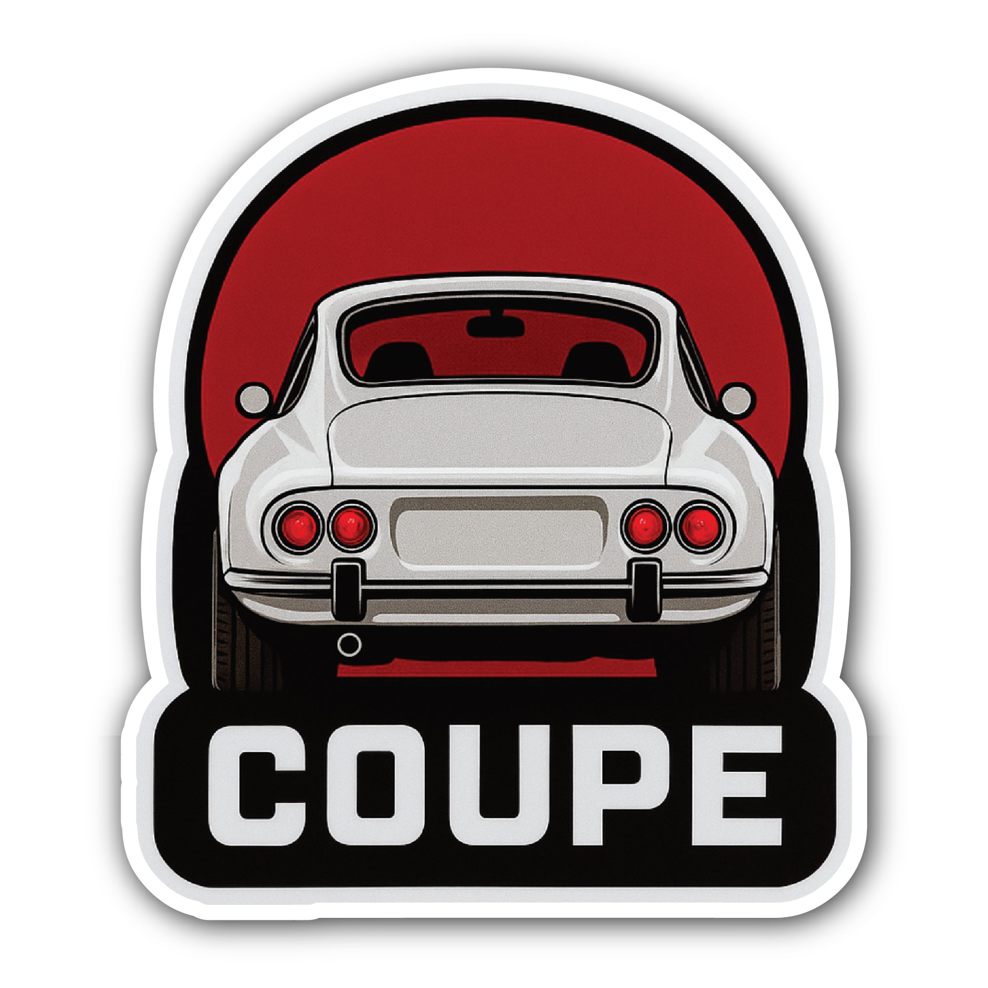Coupe Text Sticker, Waterproof Vinyl Decal Sticker Indoor Or Outdoor 2 (Pieces) 3" and 5"