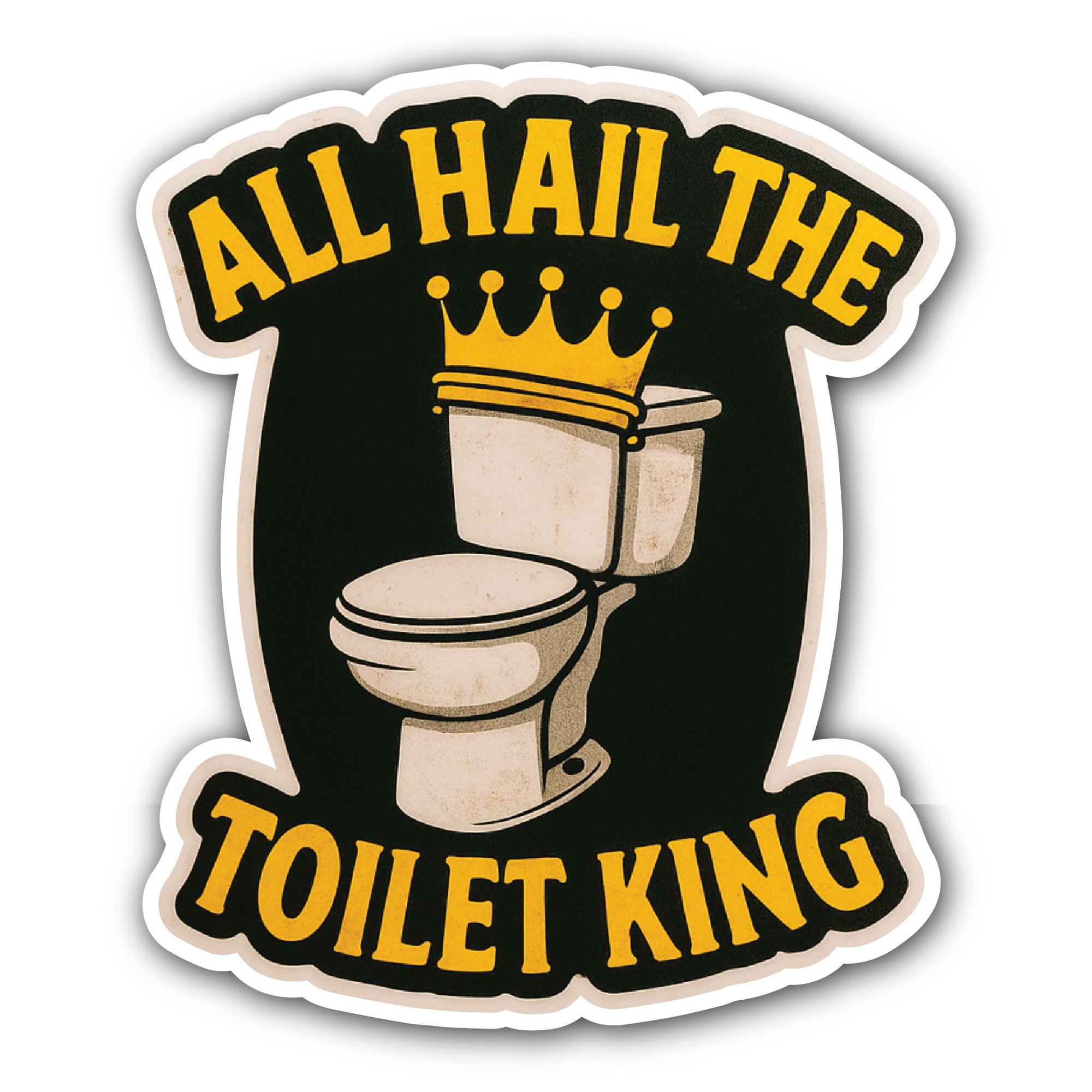 Toilet King Sticker, Waterproof Vinyl Decal Sticker Indoor Or Outdoor 2 (Pieces) 3" and 5"