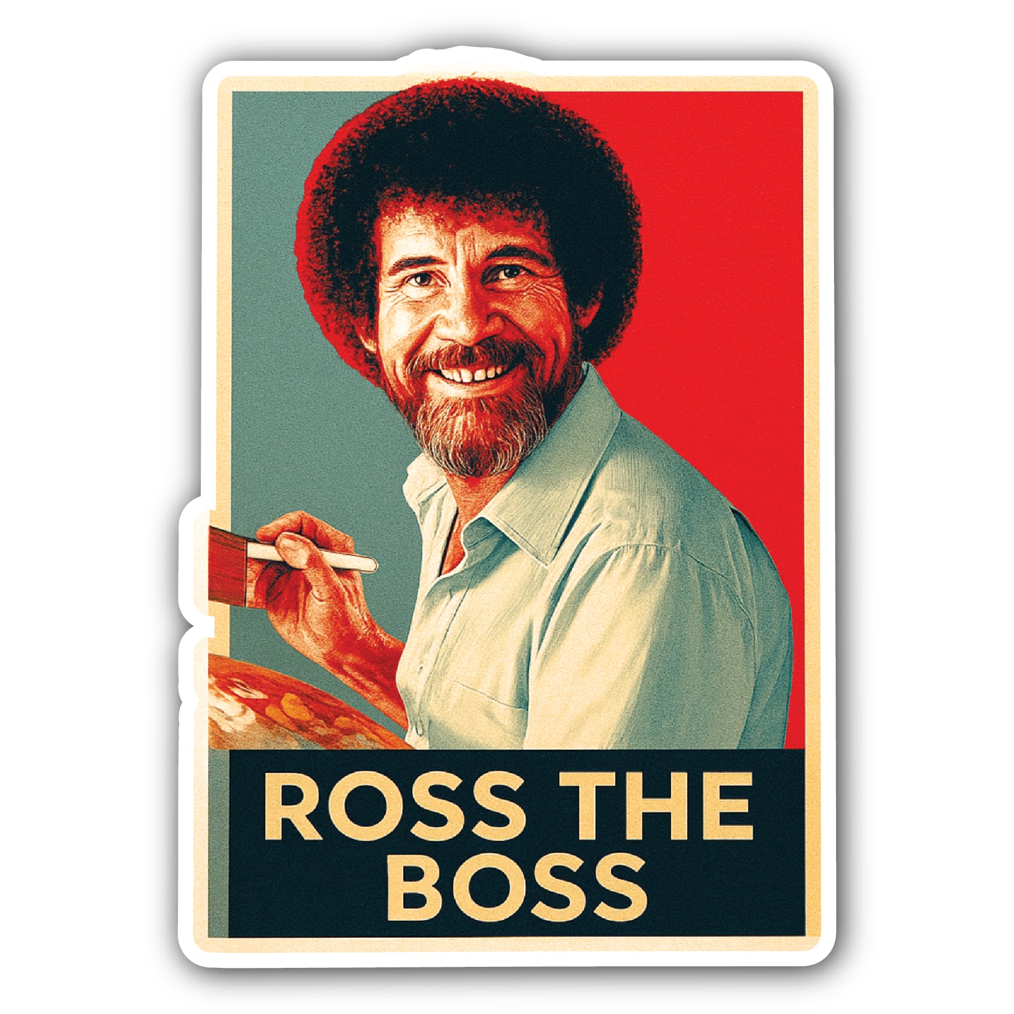 Ross The BOSS Sticker, Waterproof Vinyl Decal Sticker Indoor Or Outdoor 2 (Pieces) 3" and 5"
