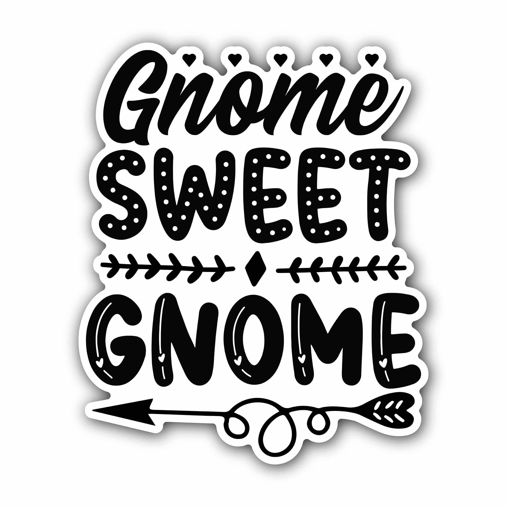 Gnome Sweet Sticker, Waterproof Vinyl Decal Sticker Indoor Or Outdoor 2 (Pieces) 3" and 5"