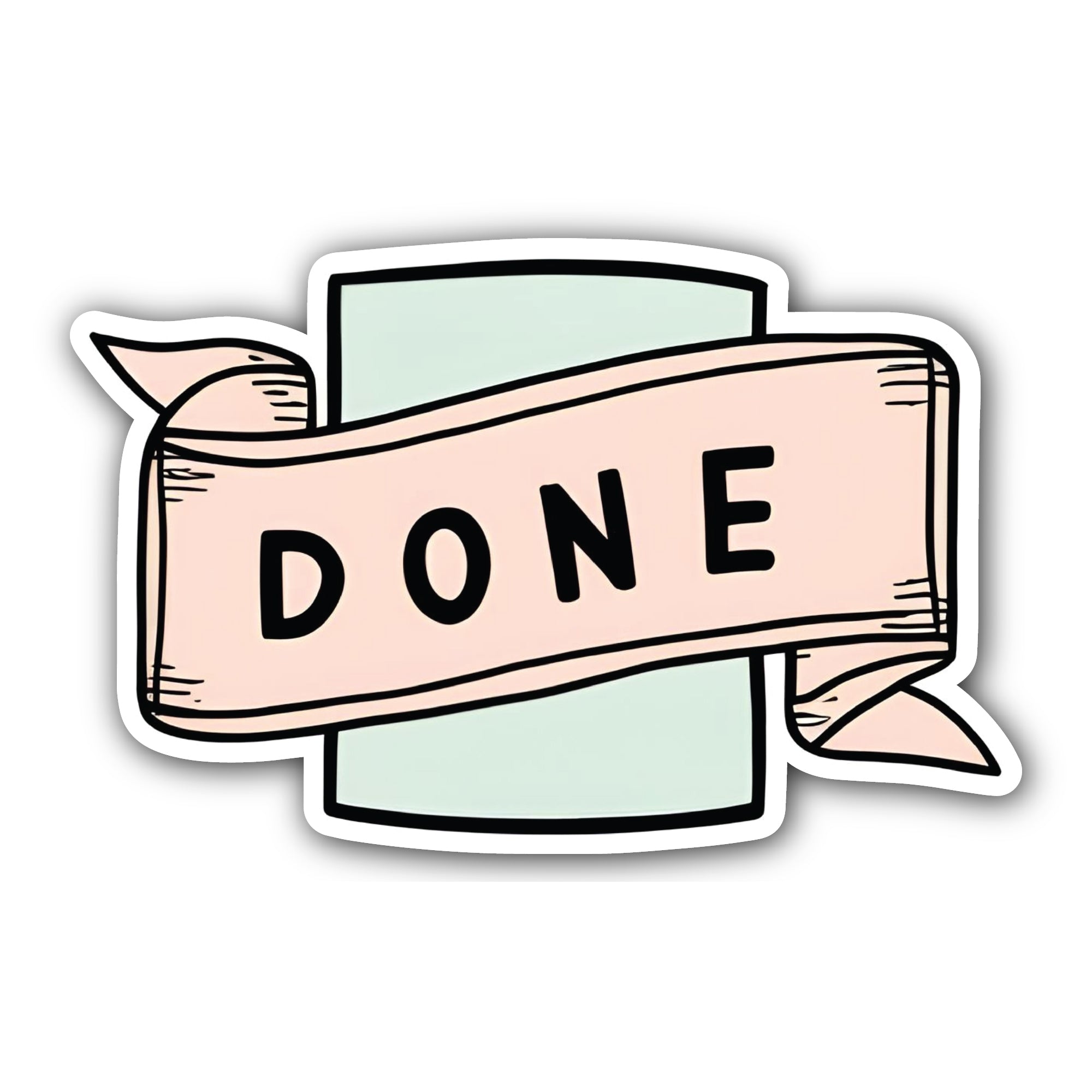 Done Sticker, Waterproof Vinyl Decal Sticker Indoor Or Outdoor 2 (Pieces) 3" and 5"