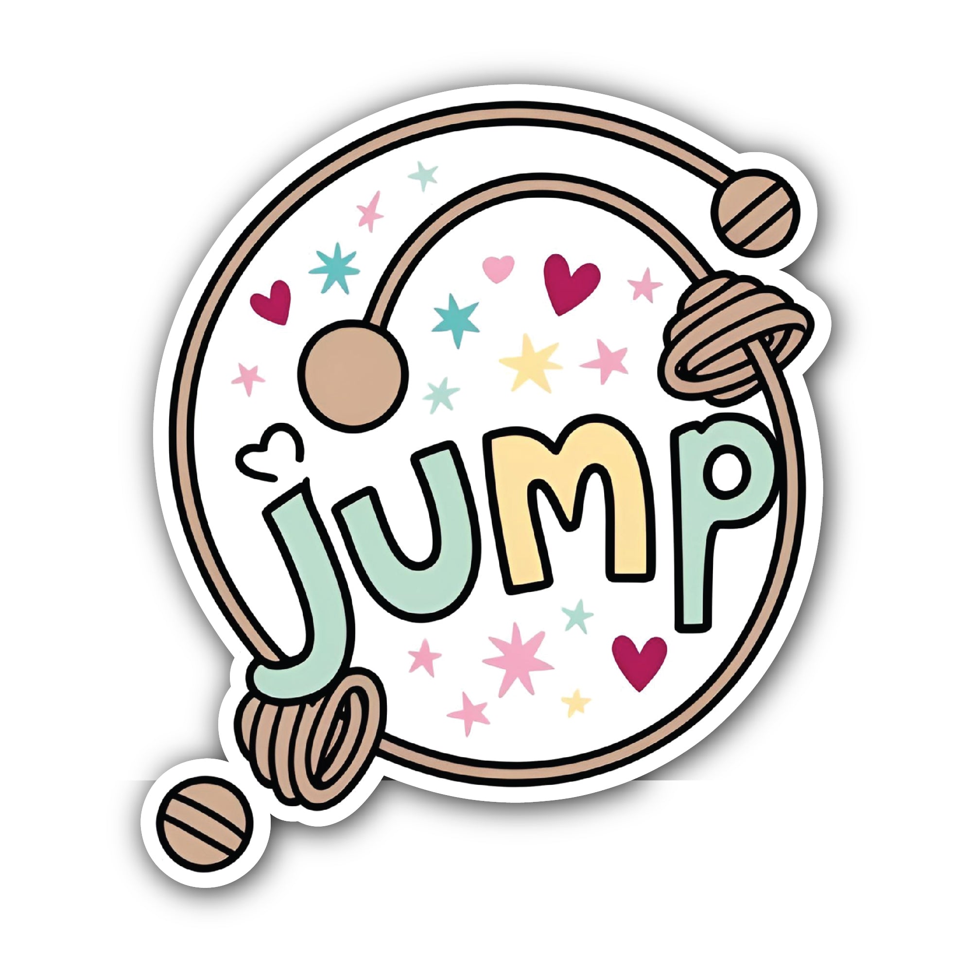 Jump Sticker, Waterproof Vinyl Decal Sticker Indoor Or Outdoor 2 (Pieces) 3" and 5"