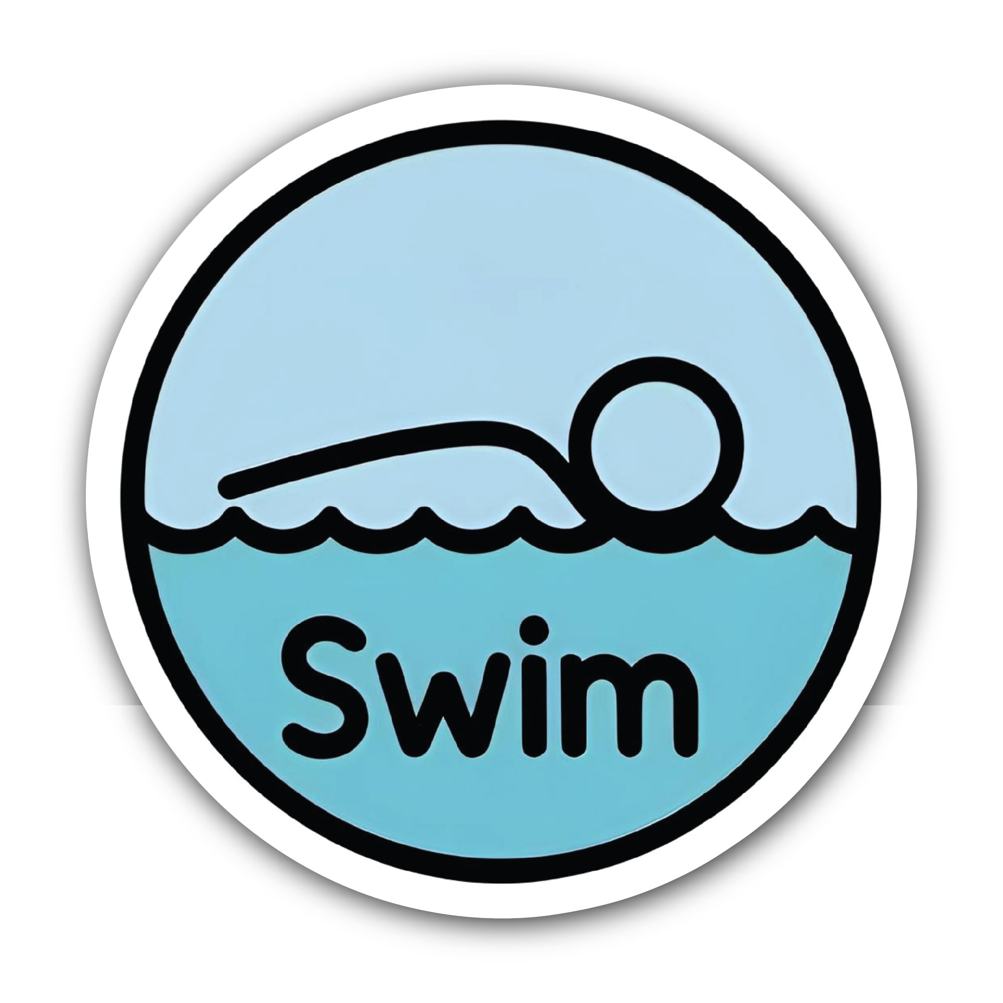 Swim Sticker, Waterproof Vinyl Decal Sticker Indoor Or Outdoor 2 (Pieces) 3" and 5"