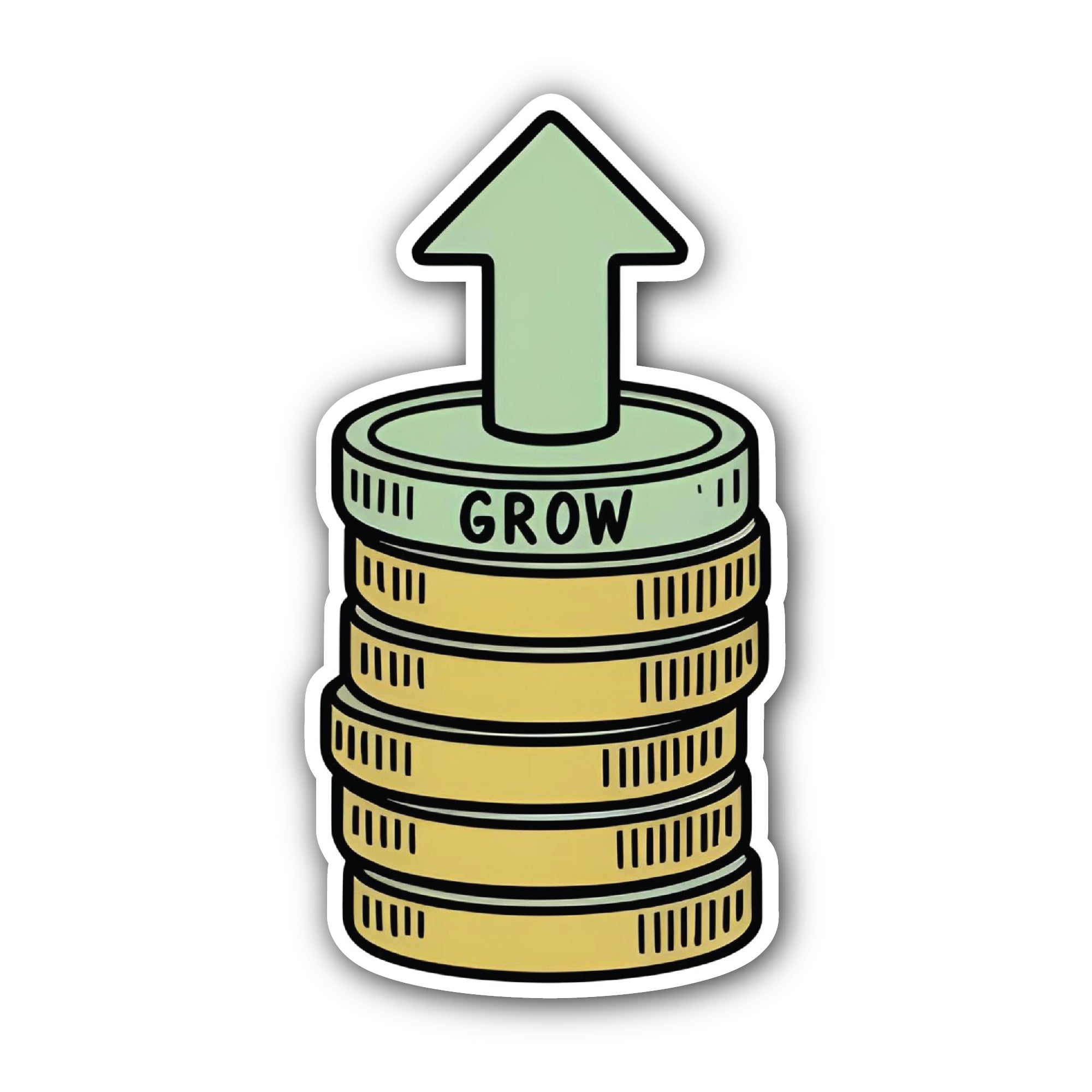 Grow Up Sticker, Waterproof Vinyl Decal Sticker Indoor Or Outdoor 2 (Pieces) 3" and 5"