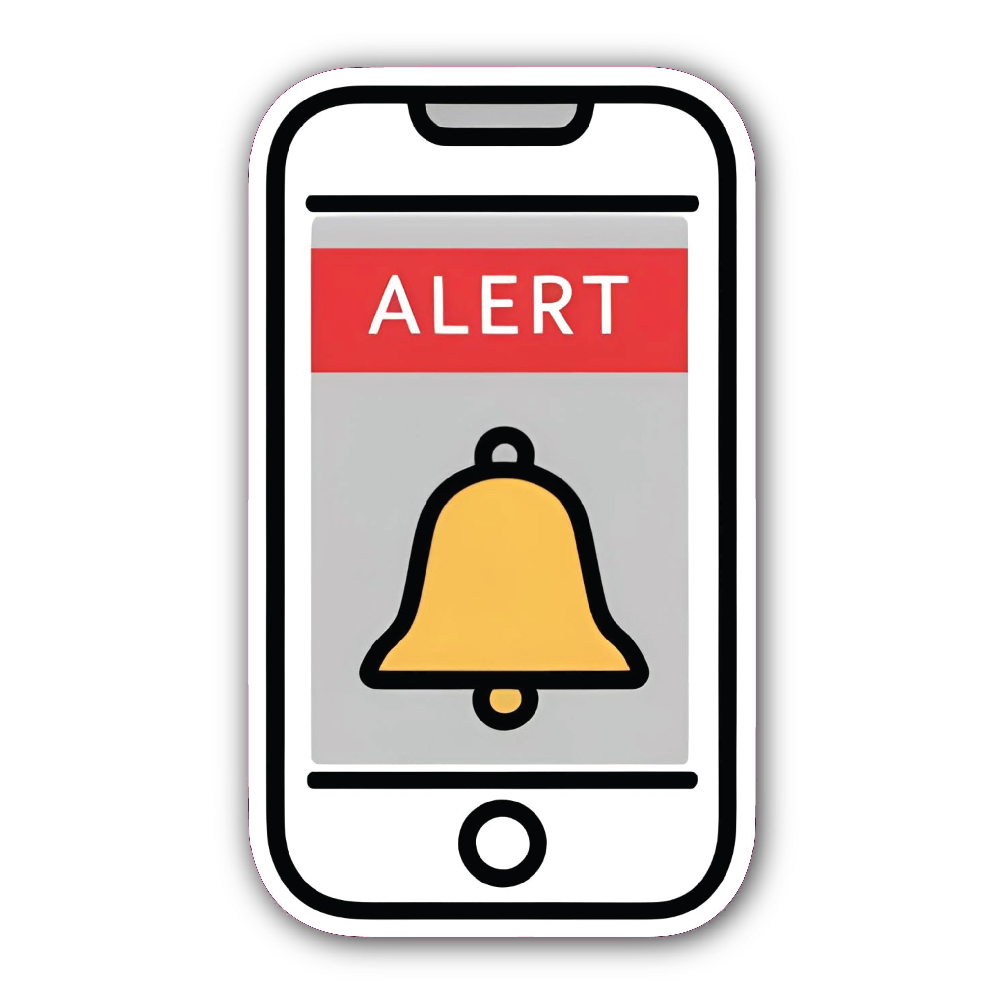 Alert sign Sticker, Waterproof Vinyl Decal Sticker Indoor Or Outdoor 2 (Pieces) 3" and 5"