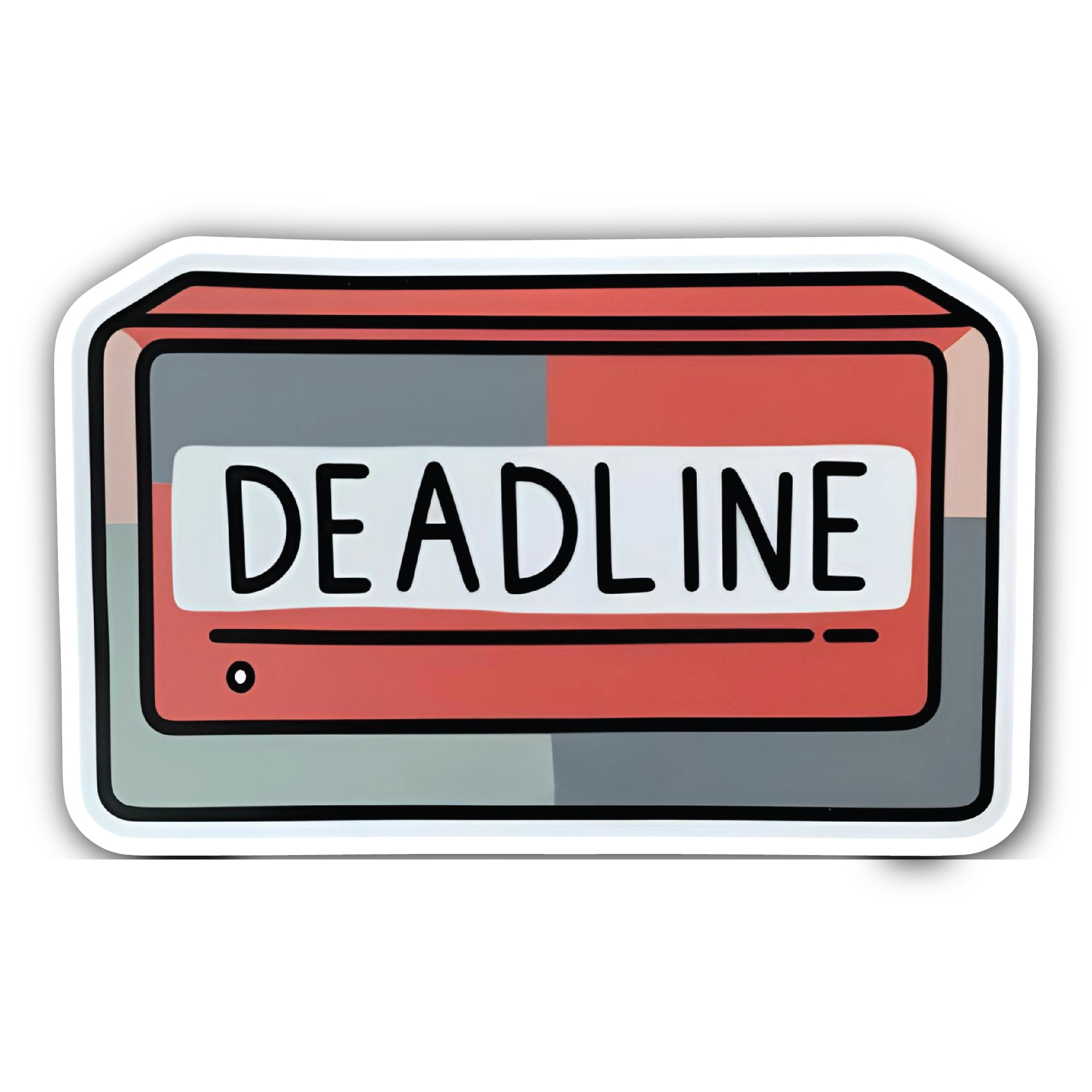 Deadline Sticker, Waterproof Vinyl Decal Sticker Indoor Or Outdoor 2 (Pieces) 3" and 5"