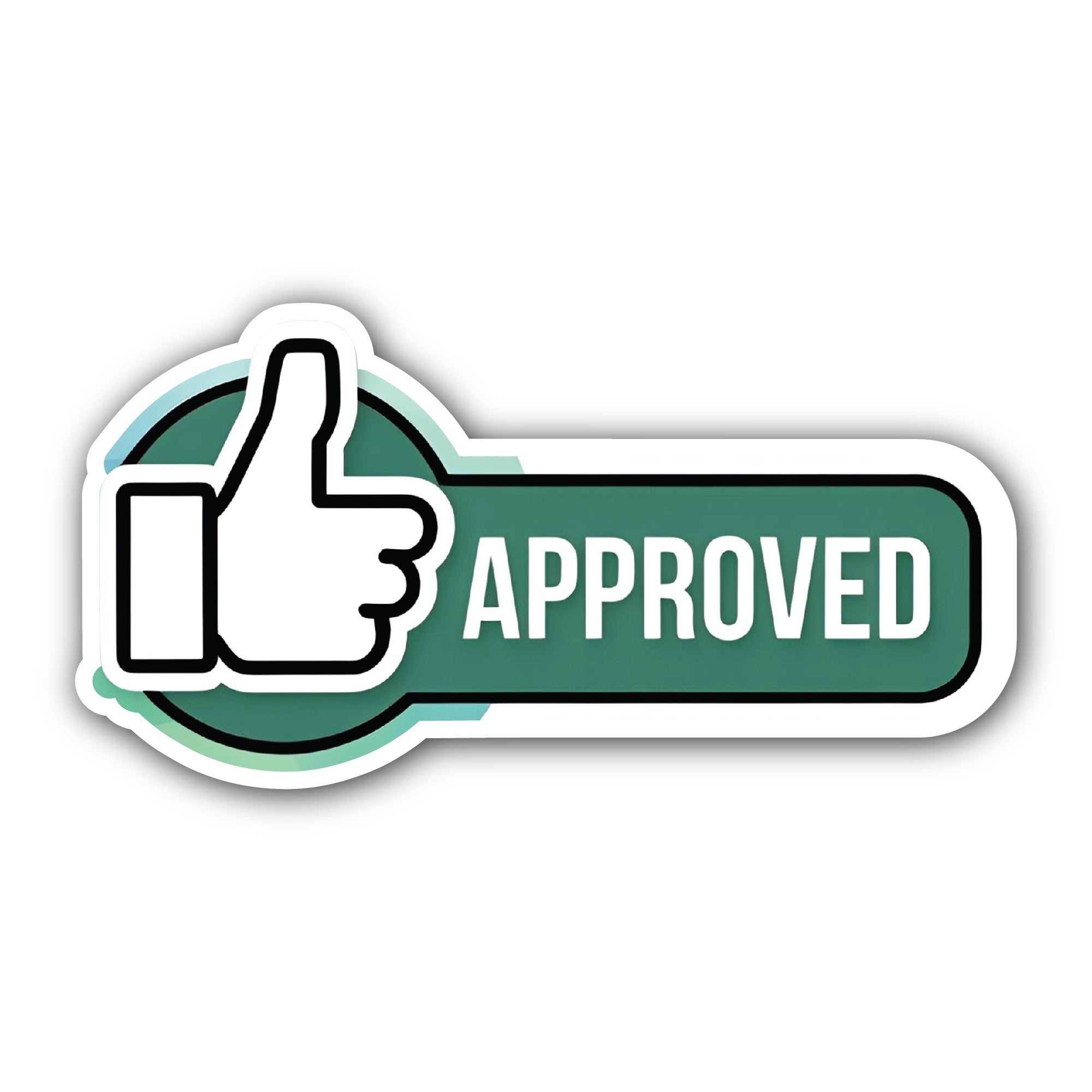 Approved Sticker, Waterproof Vinyl Decal Sticker Indoor Or Outdoor 2 (Pieces) 3" and 5"
