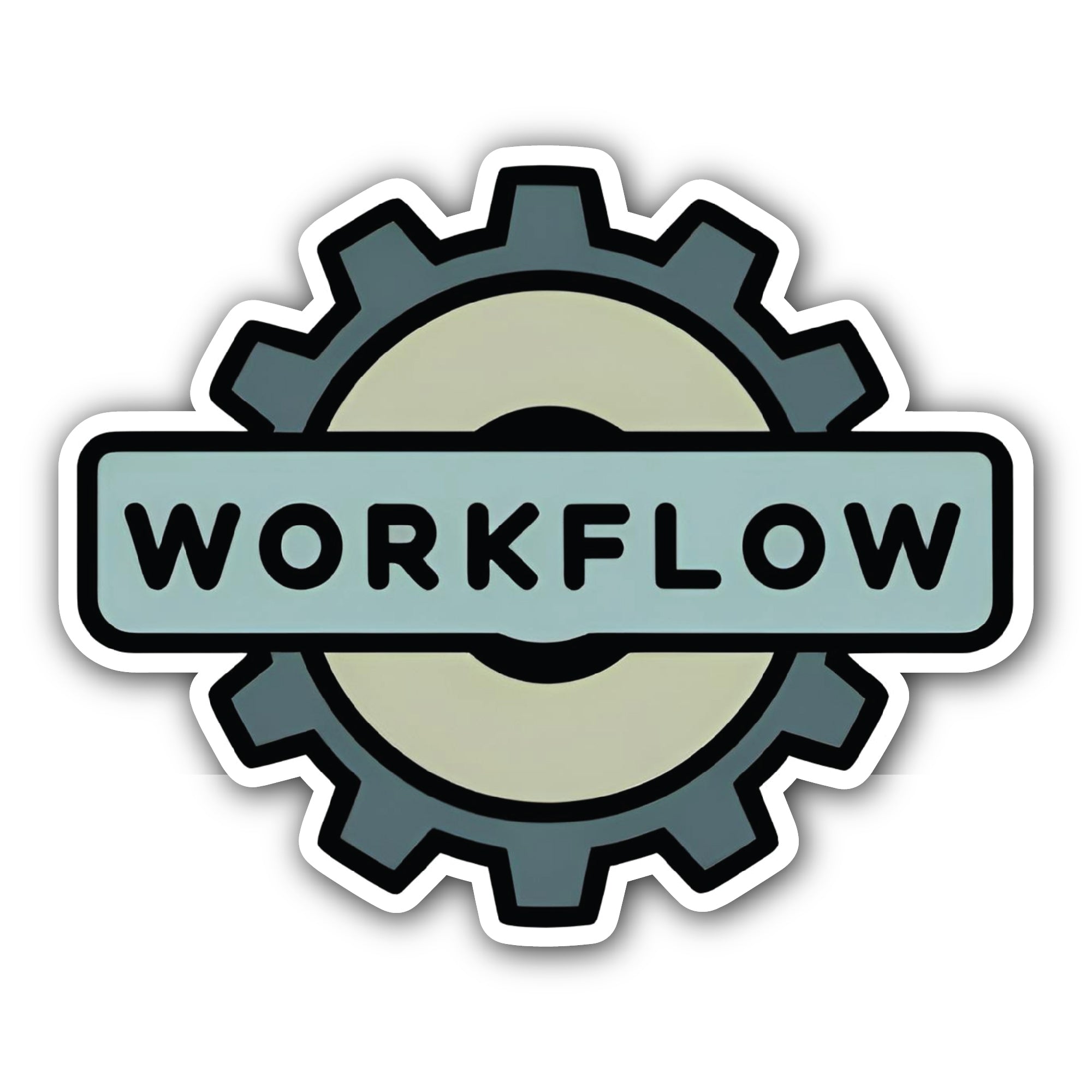 WORKFLOW Sticker, Waterproof Vinyl Decal Sticker Indoor Or Outdoor 2 (Pieces) 3" and 5"
