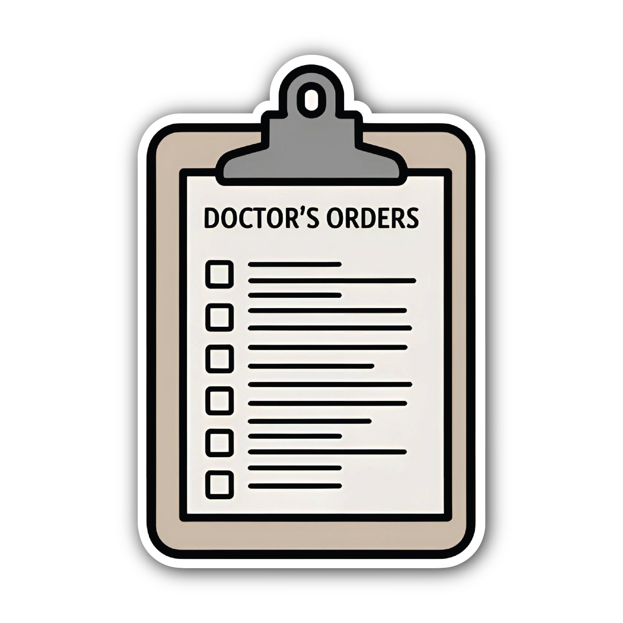 Doctor's Orders Sticker, Waterproof Vinyl Decal Sticker Indoor Or Outdoor 2 (Pieces) 3" and 5"