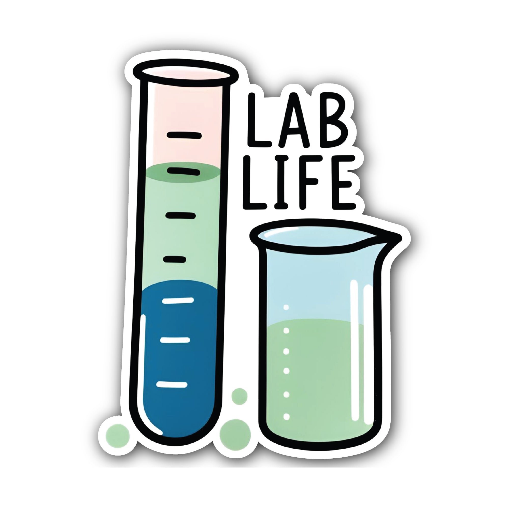 LAB Life Sticker, Waterproof Vinyl Decal Sticker Indoor Or Outdoor 2 (Pieces) 3" and 5"