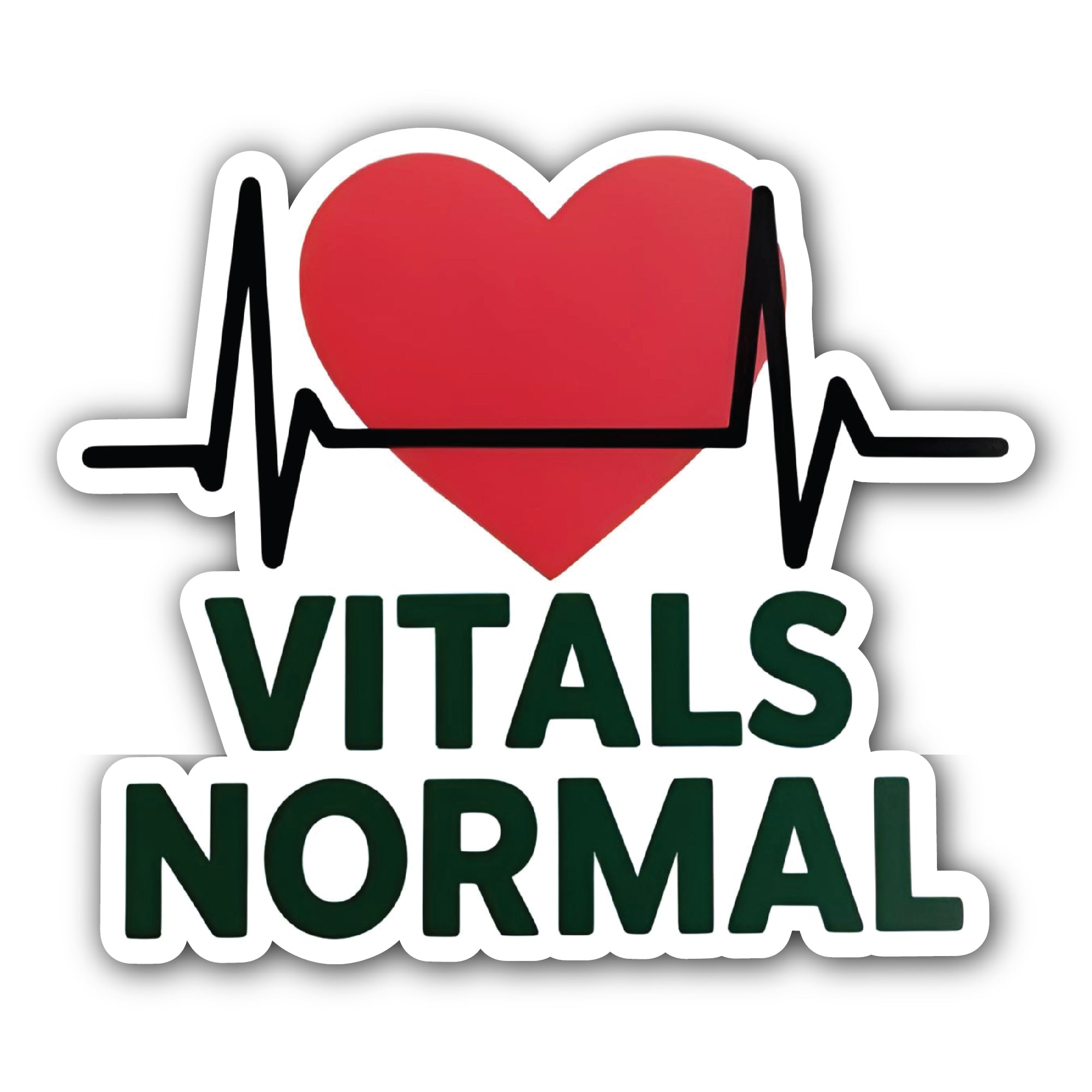 Vitals Normal Sticker, Waterproof Vinyl Decal Sticker Indoor Or Outdoor 2 (Pieces) 3" and 5"