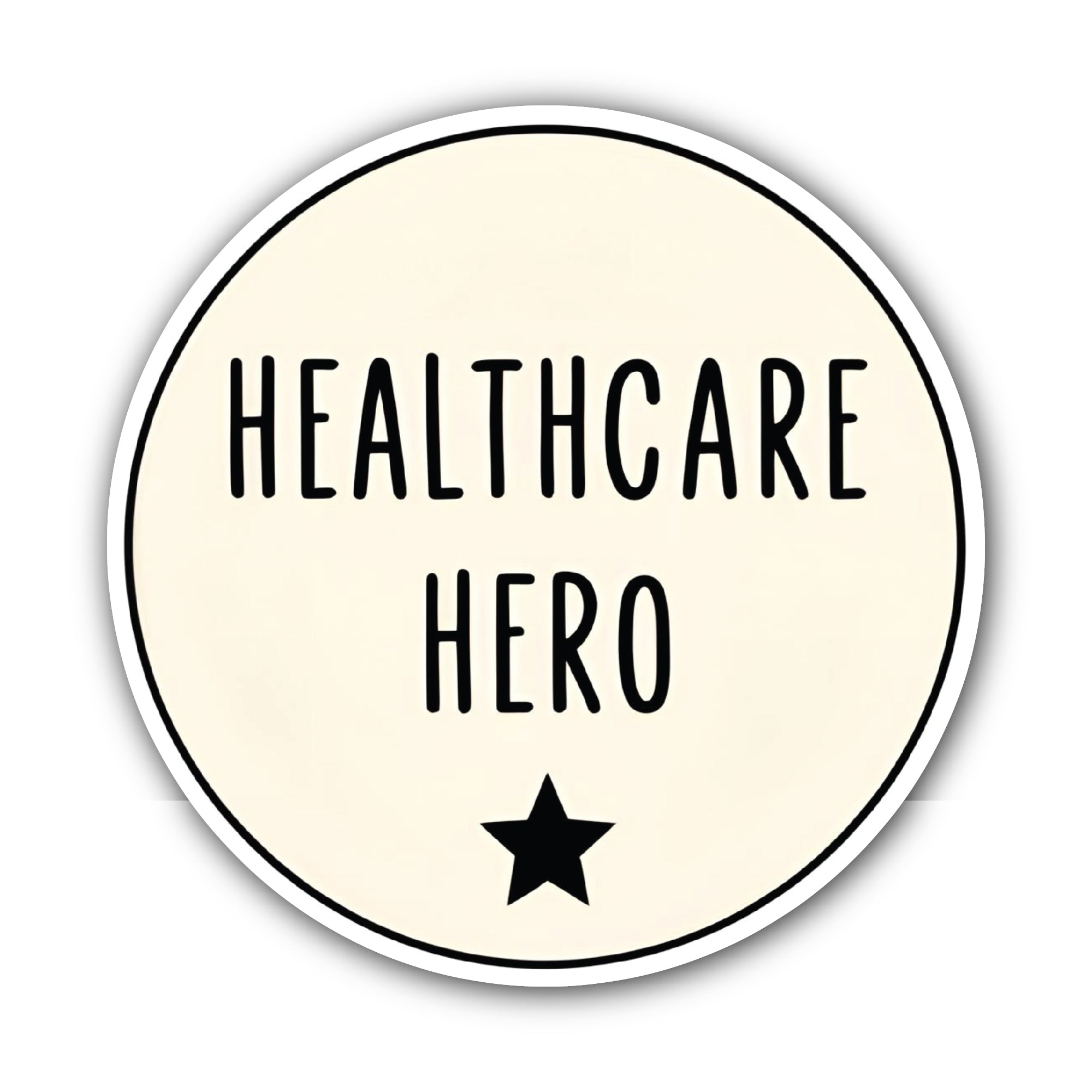 Healthcare Hero Sticker, Waterproof Vinyl Decal Sticker Indoor Or Outdoor 2 (Pieces) 3" and 5"