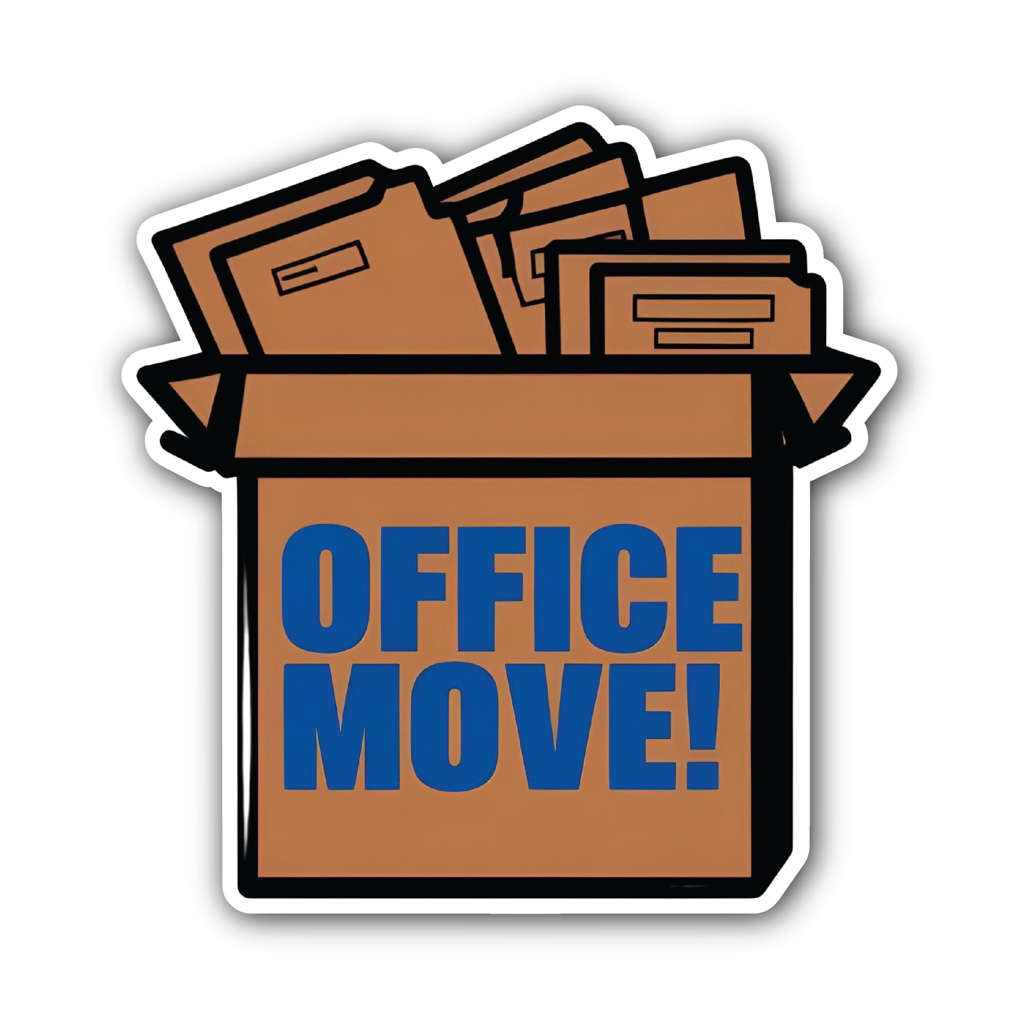 Office Move Sticker, Waterproof Vinyl Decal Sticker Indoor Or Outdoor 2 (Pieces) 3" and 5"