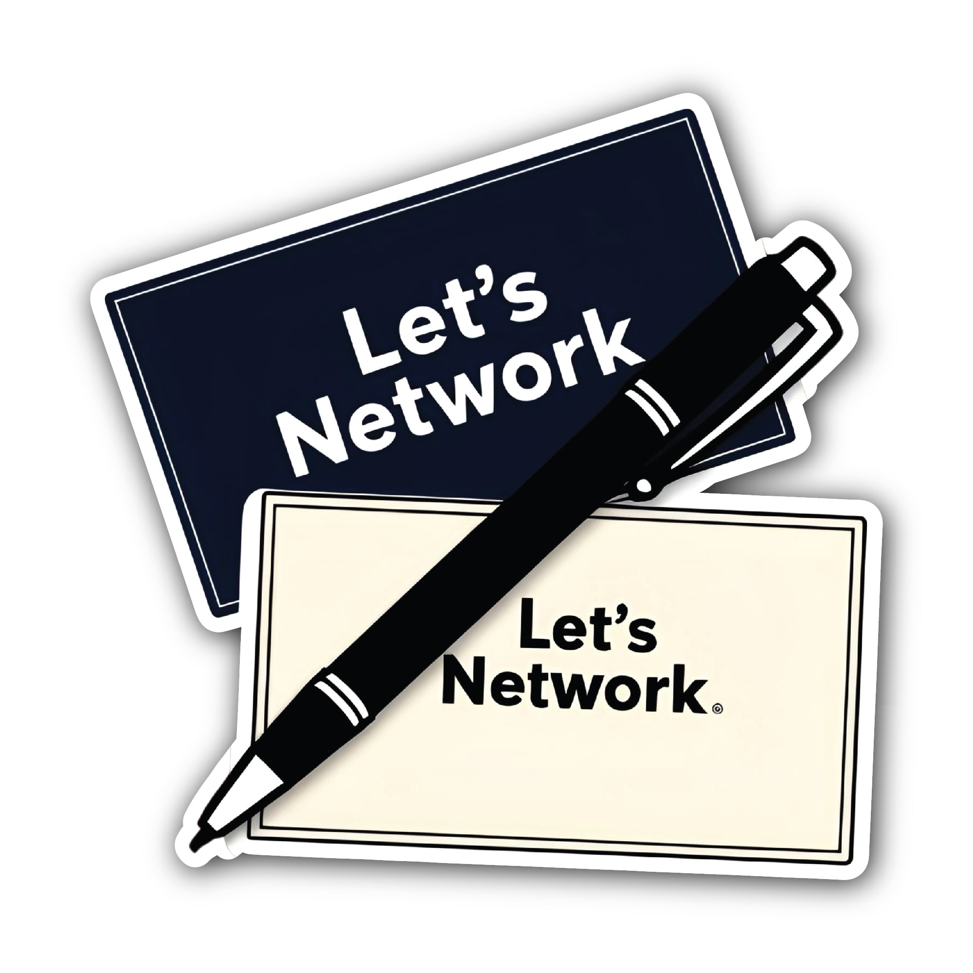 Let's Network Sticker, Waterproof Vinyl Decal Sticker Indoor Or Outdoor 2 (Pieces) 3" and 5"