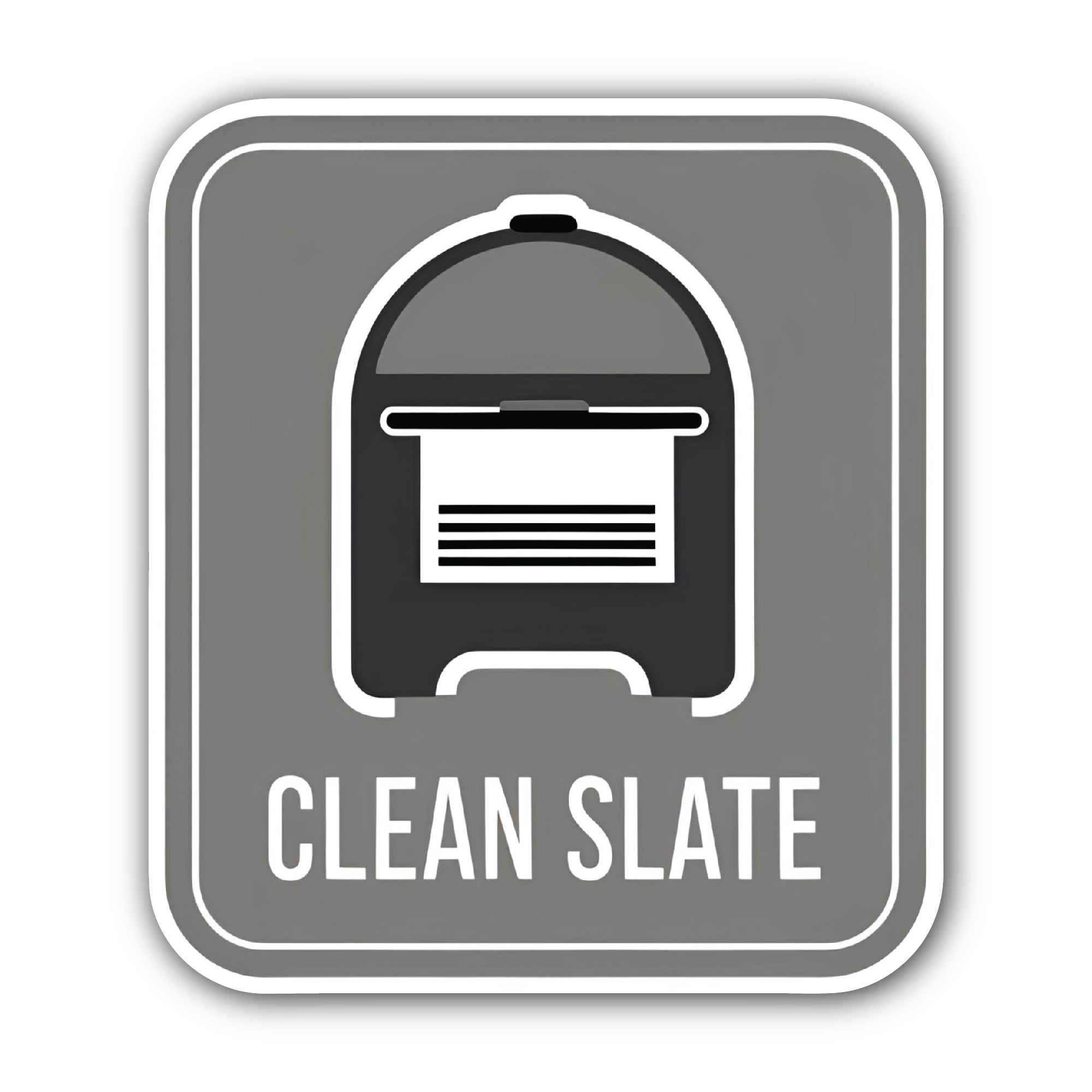 Clean Slate Sticker, Waterproof Vinyl Decal Sticker Indoor Or Outdoor 2 (Pieces) 3" and 5"