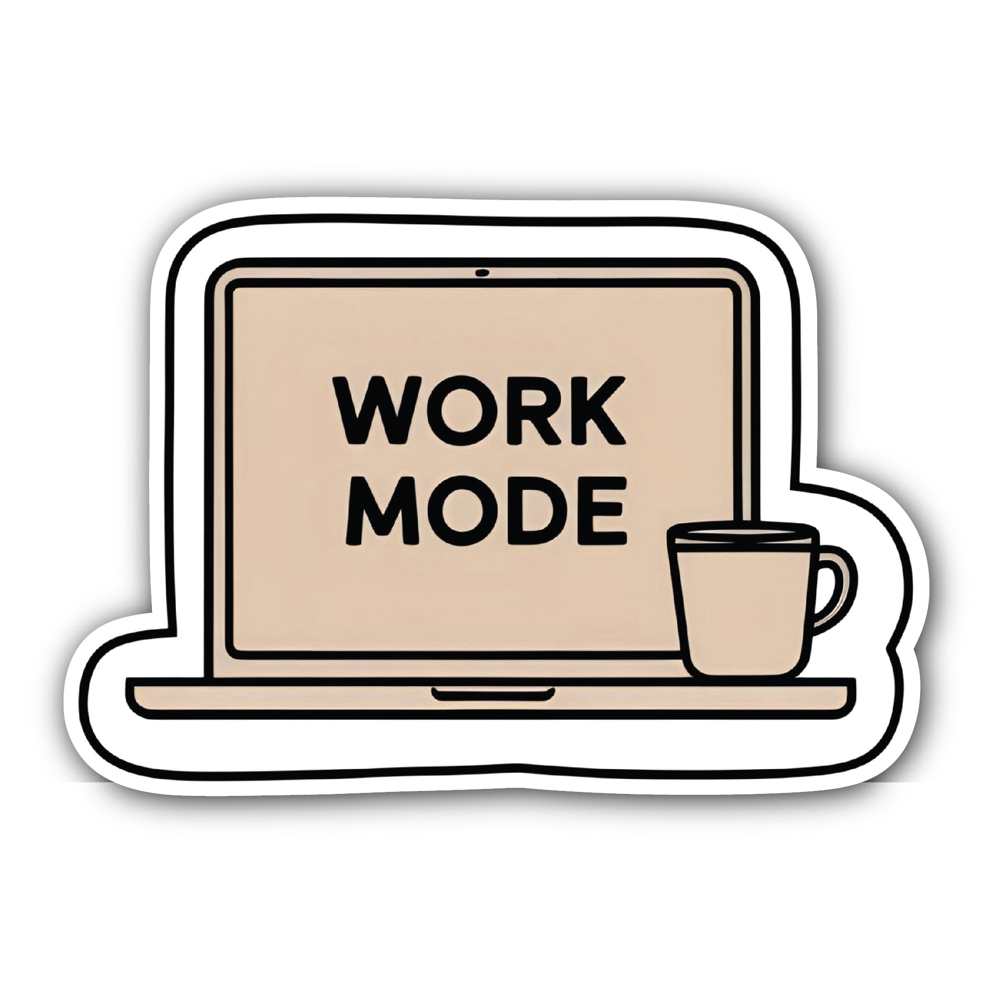 Work Mode Sticker, Waterproof Vinyl Decal Sticker Indoor Or Outdoor 2 (Pieces) 3" and 5"