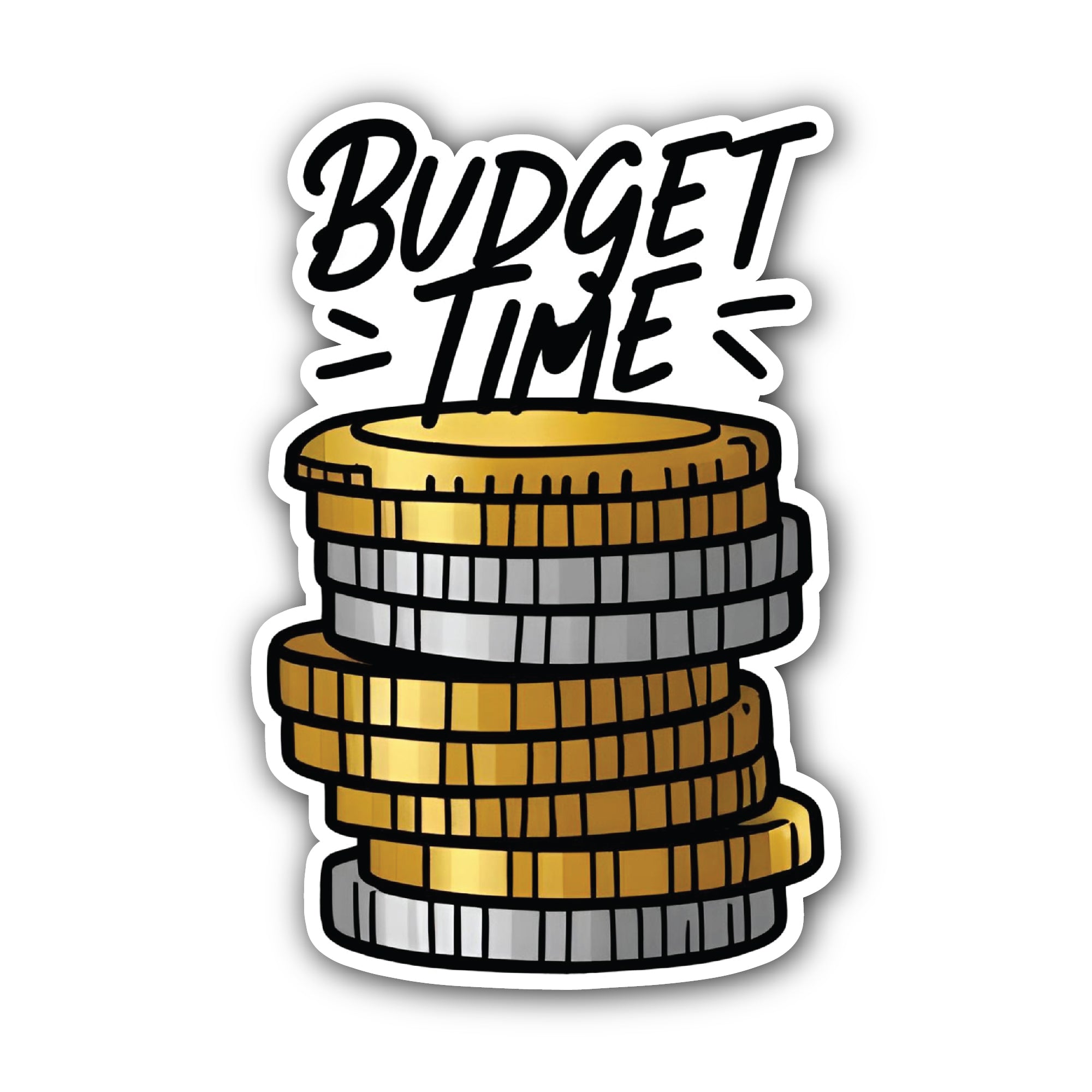 Budget Time Sticker, Waterproof Vinyl Decal Sticker Indoor Or Outdoor 2 (Pieces) 3" and 5"