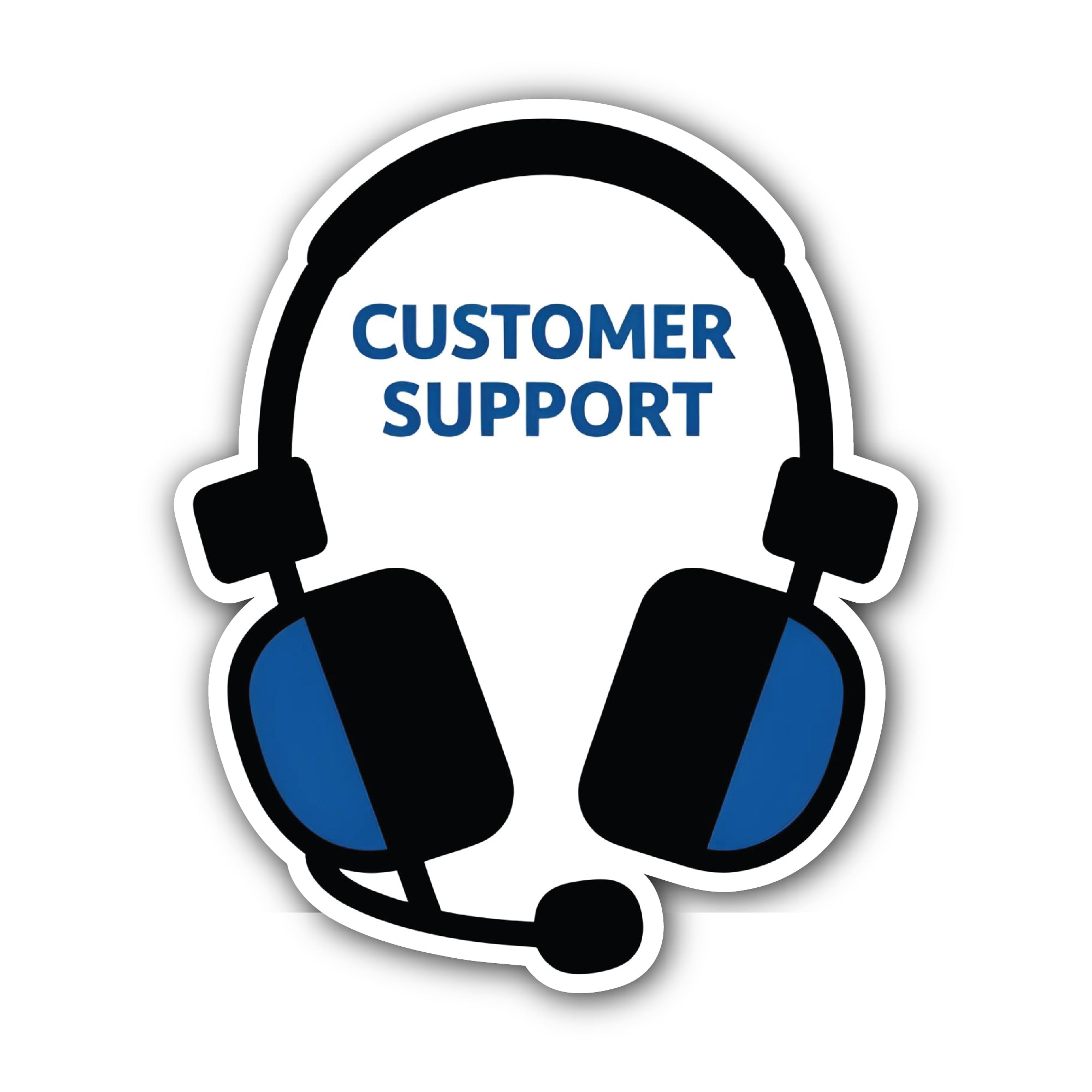 Customer Support Sticker, Waterproof Vinyl Decal Sticker Indoor Or Outdoor 2 (Pieces) 3" and 5"