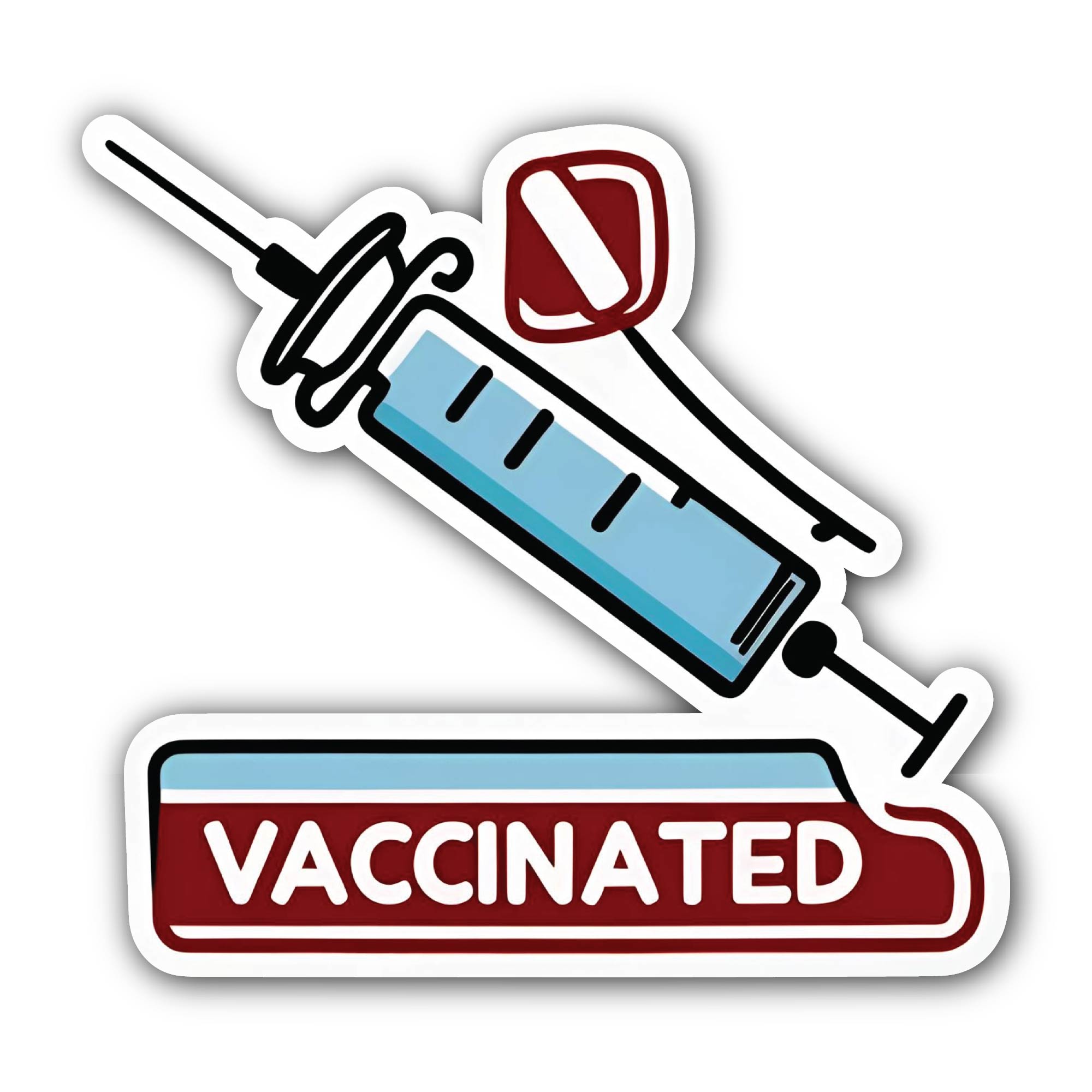 Vaccinated Sticker, Waterproof Vinyl Decal Sticker Indoor Or Outdoor 2 (Pieces) 3" and 5"