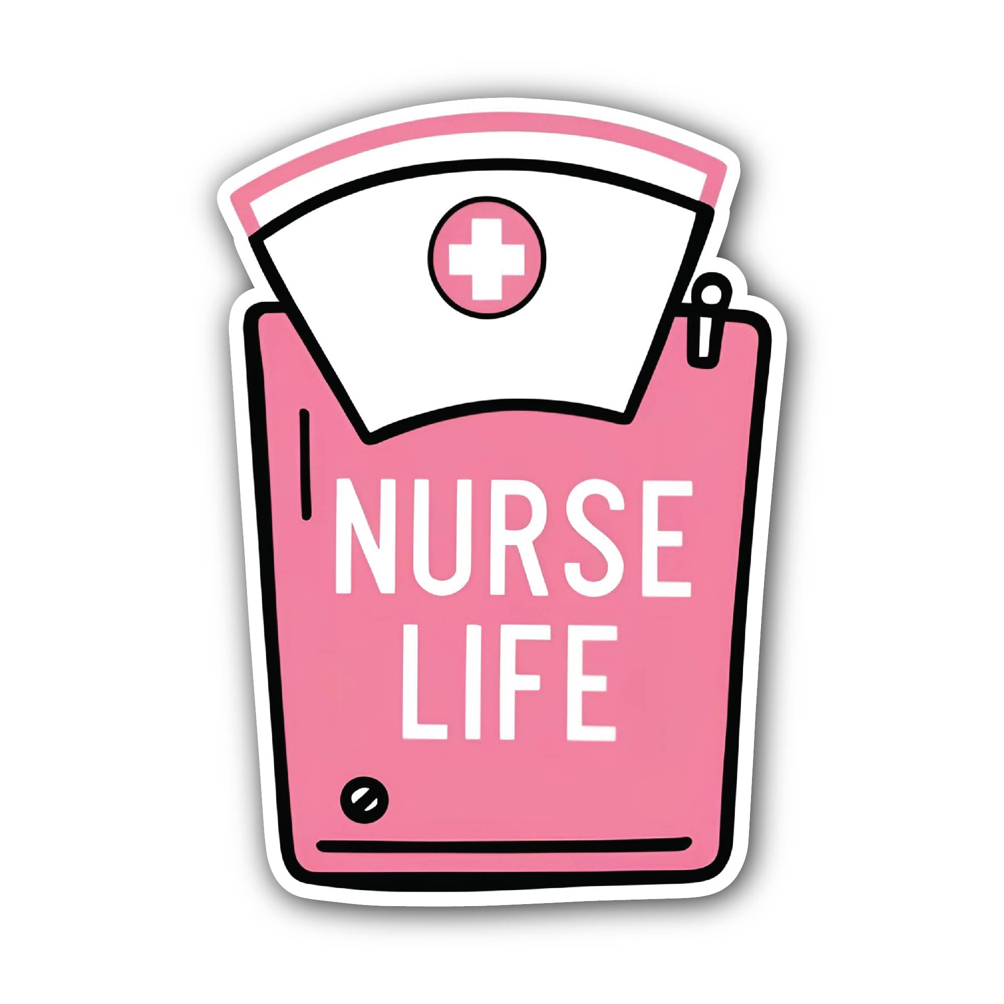 Nurse Life Sticker, Waterproof Vinyl Decal Sticker Indoor Or Outdoor 2 (Pieces) 3" and 5"